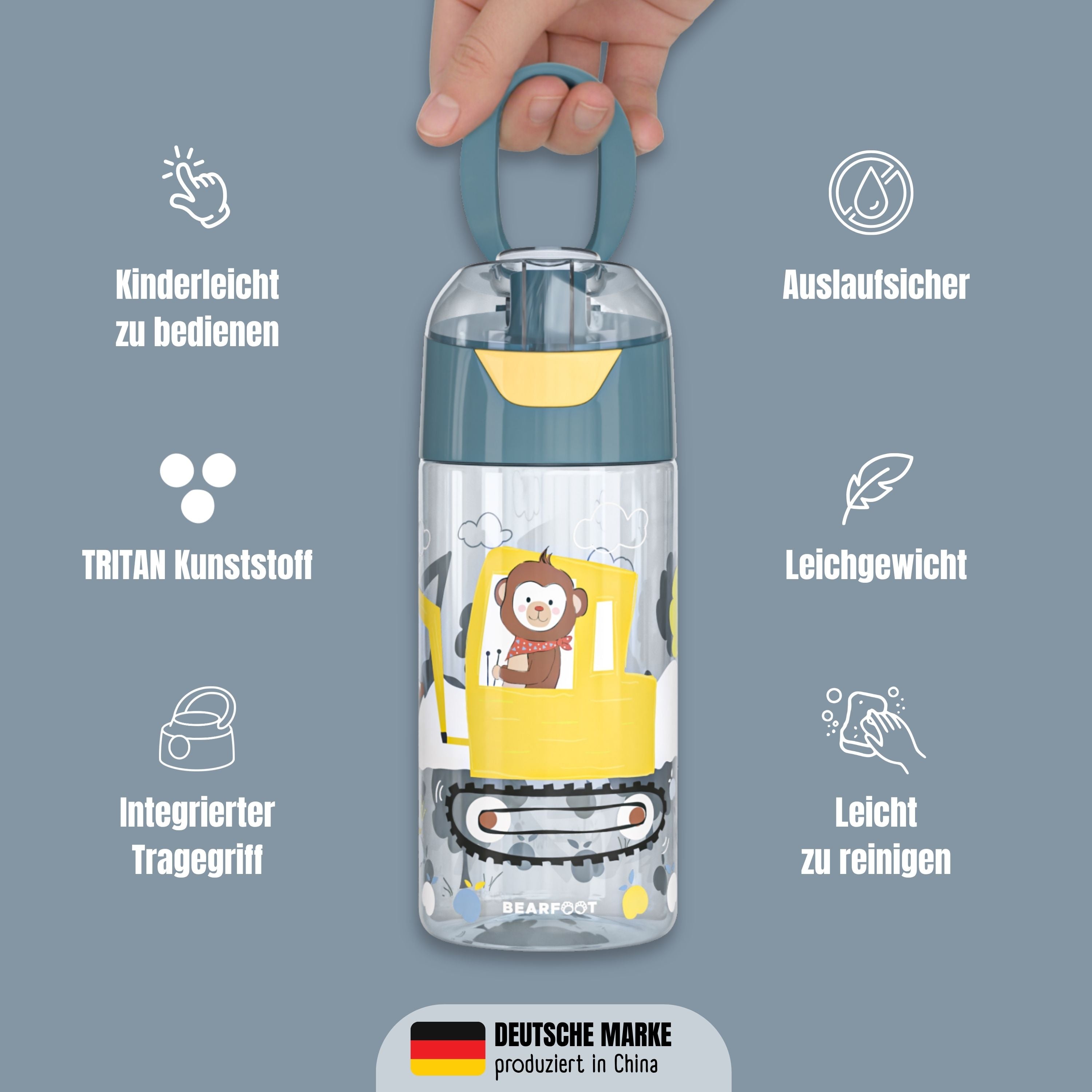 bearfoot-trinkflaschen-bagger-affe-trinkflasche-450-ml-tritan image 7