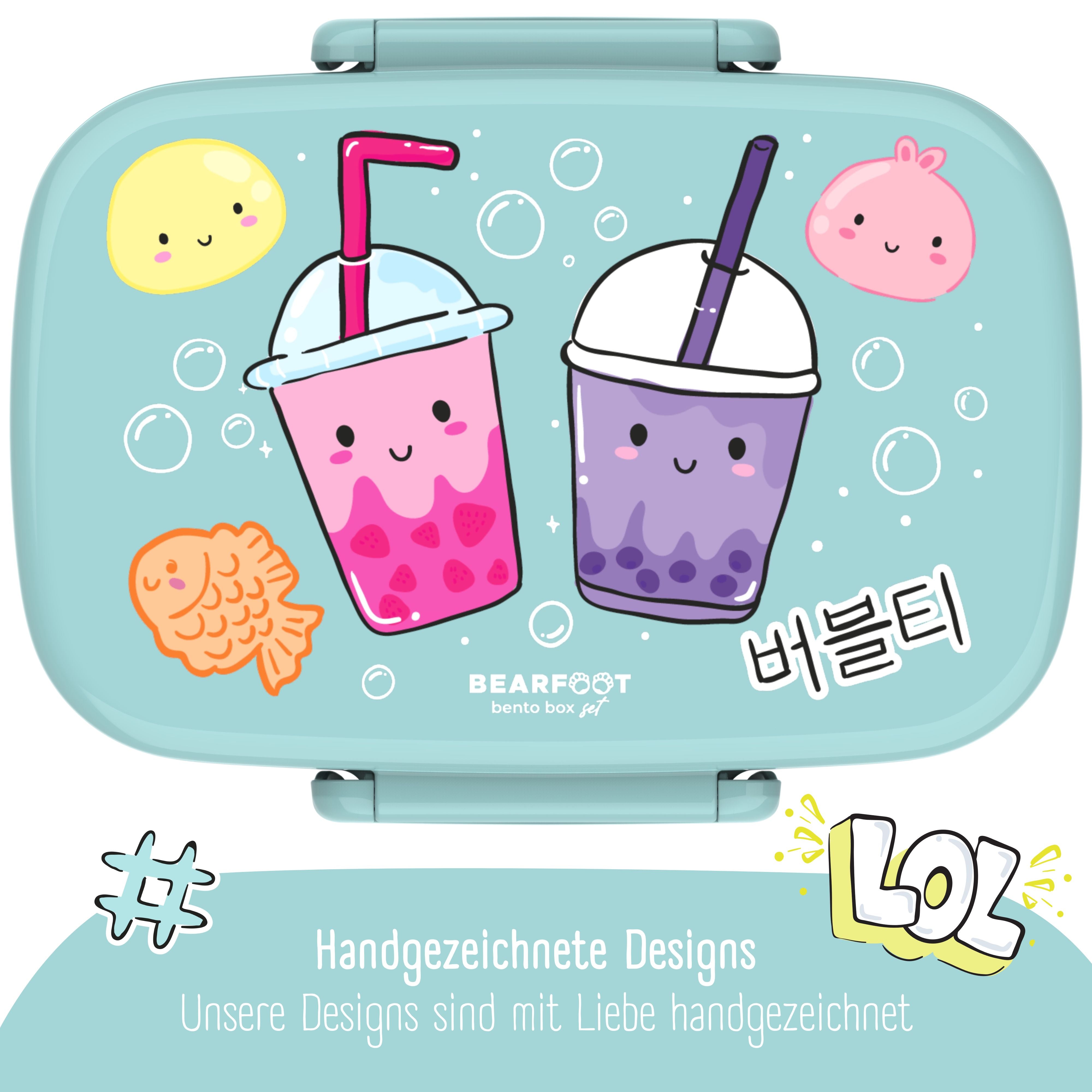 bearfoot-bento-brotdose-kinder-bubble-tea-mint-mit-f-chern image 3