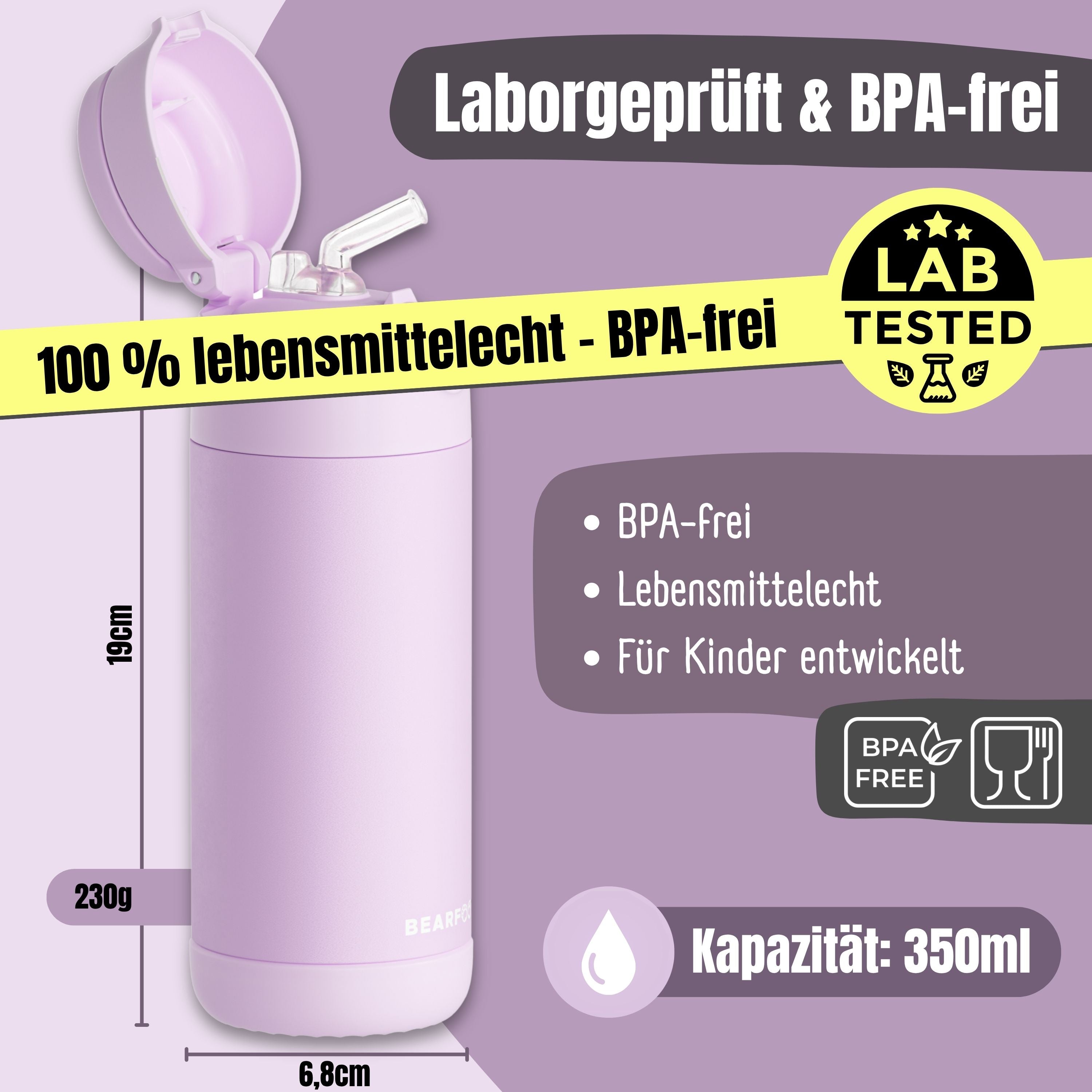 bearfoot-isolierflasche-thermo-kinder-350ml-edelstahl-lila image 4