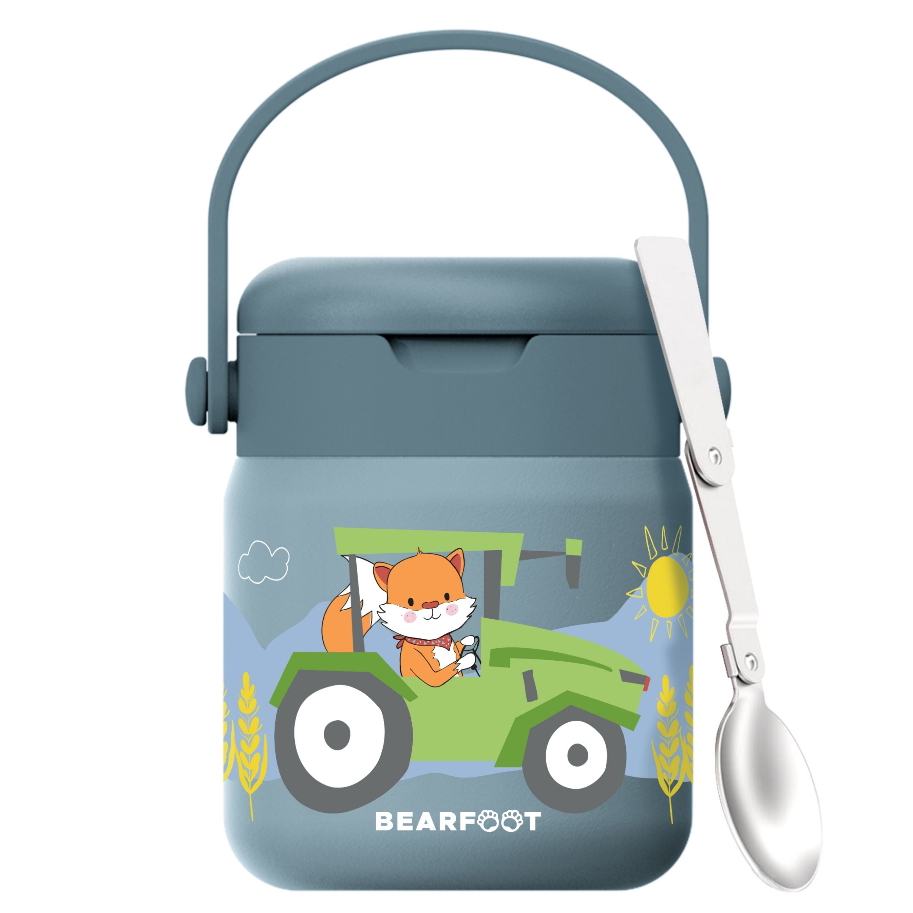 bearfoot-thermobeh-lter-kinder-edelstahl-traktor-blau-500ml image 3