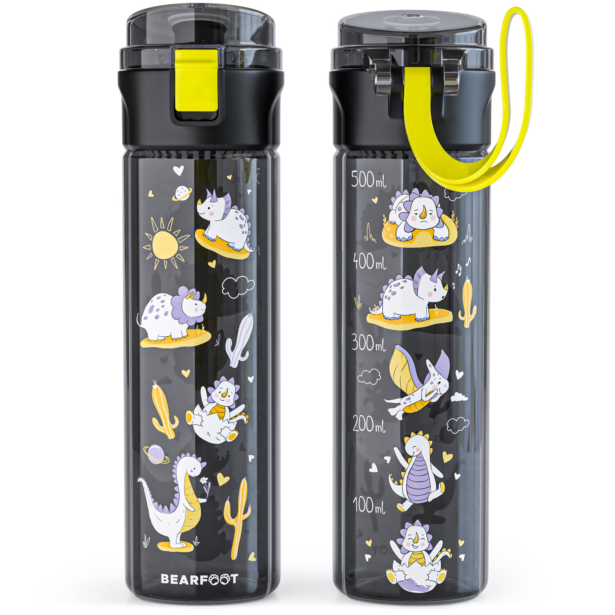 bearfoot-trinkflaschen-kinder-500ml-dinos-schwarz-auslaufsicher image 3