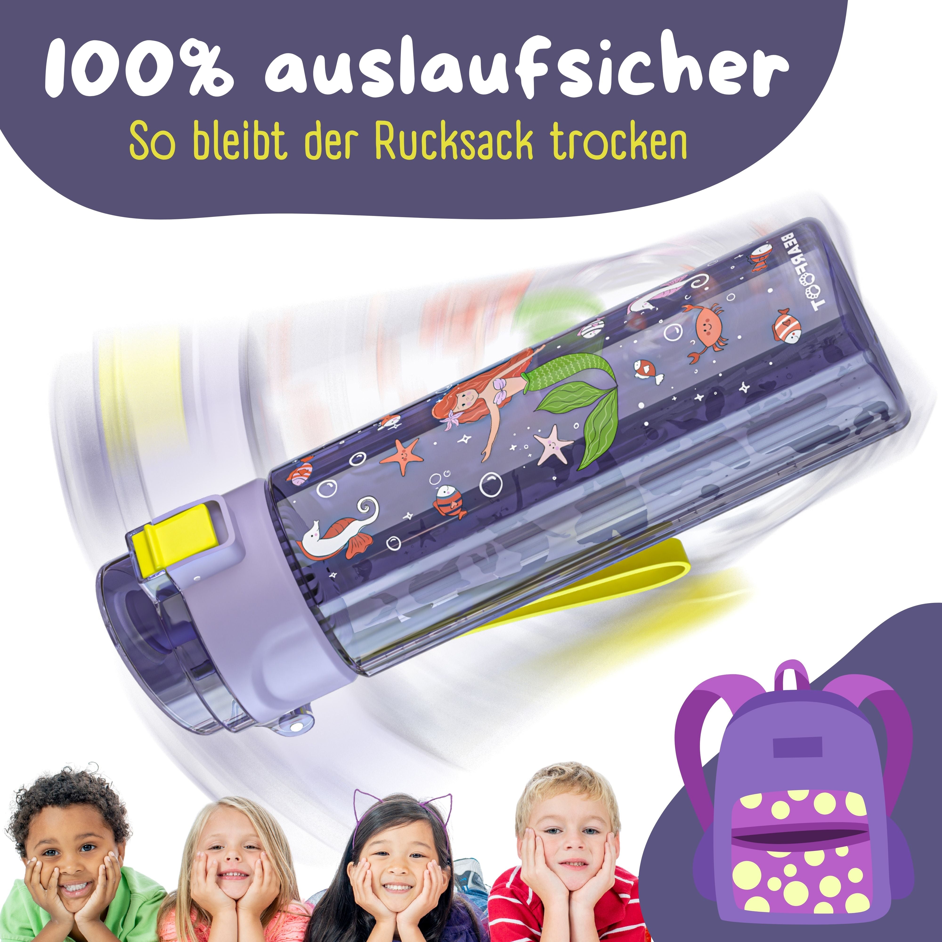 bearfoot-trinkflasche-meerjungfrau-lila-kinder-500ml-tritan image 7