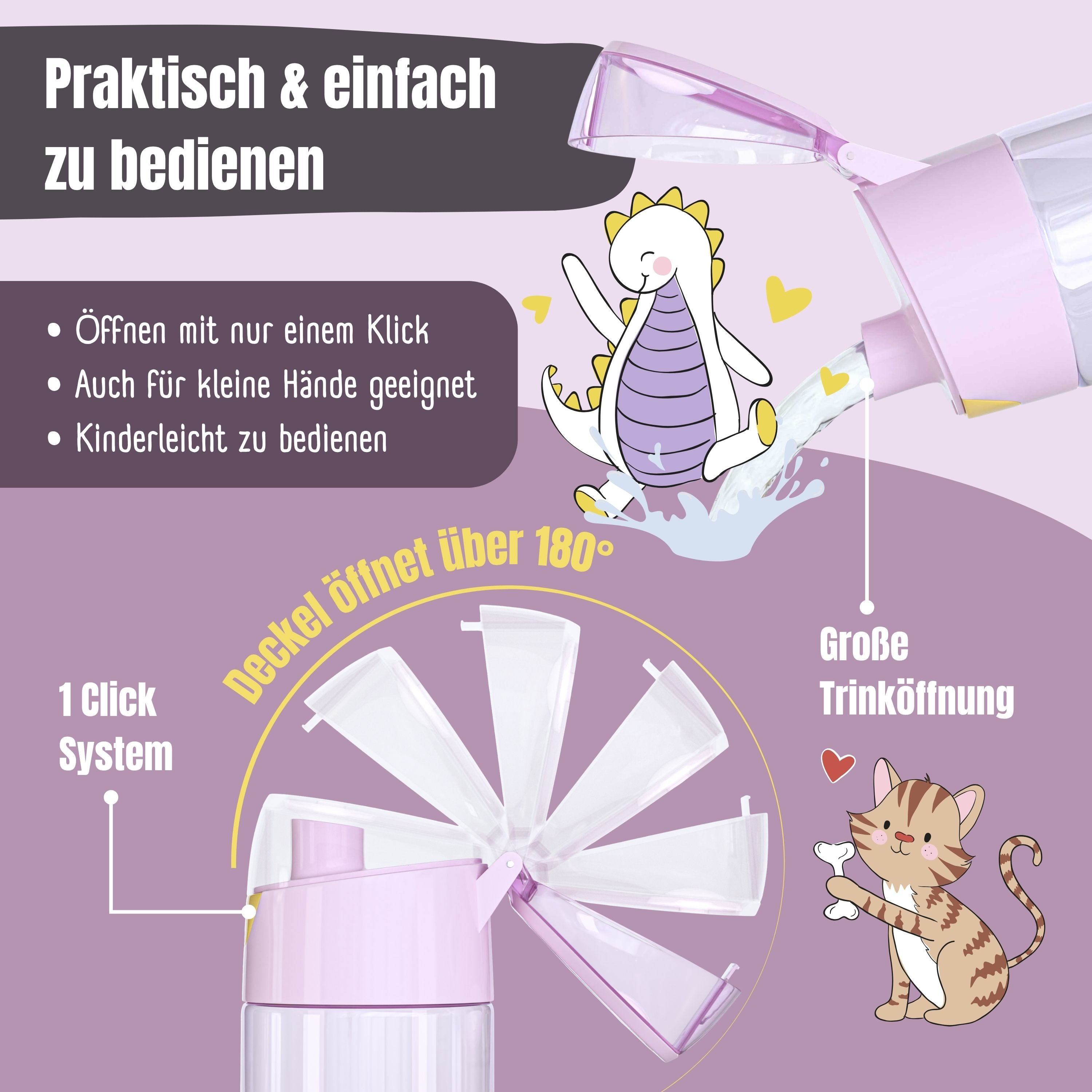 bearfoot-trinkflaschen-einhorn-trinkflasche-450ml-lila-tritan image 6