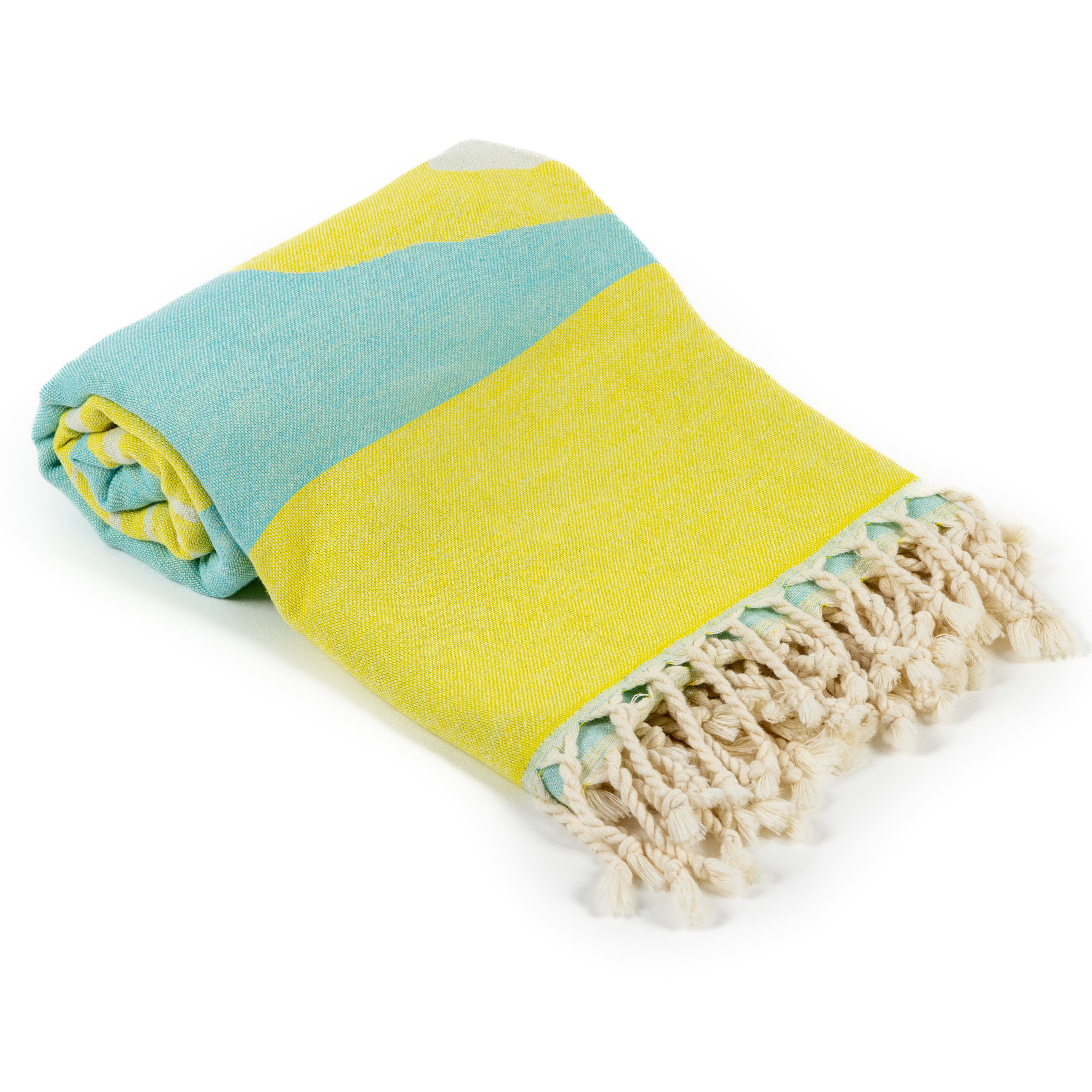 bearfoot-strandtuch-lemon-blue-badetuch-100-baumwolle-leicht image 6