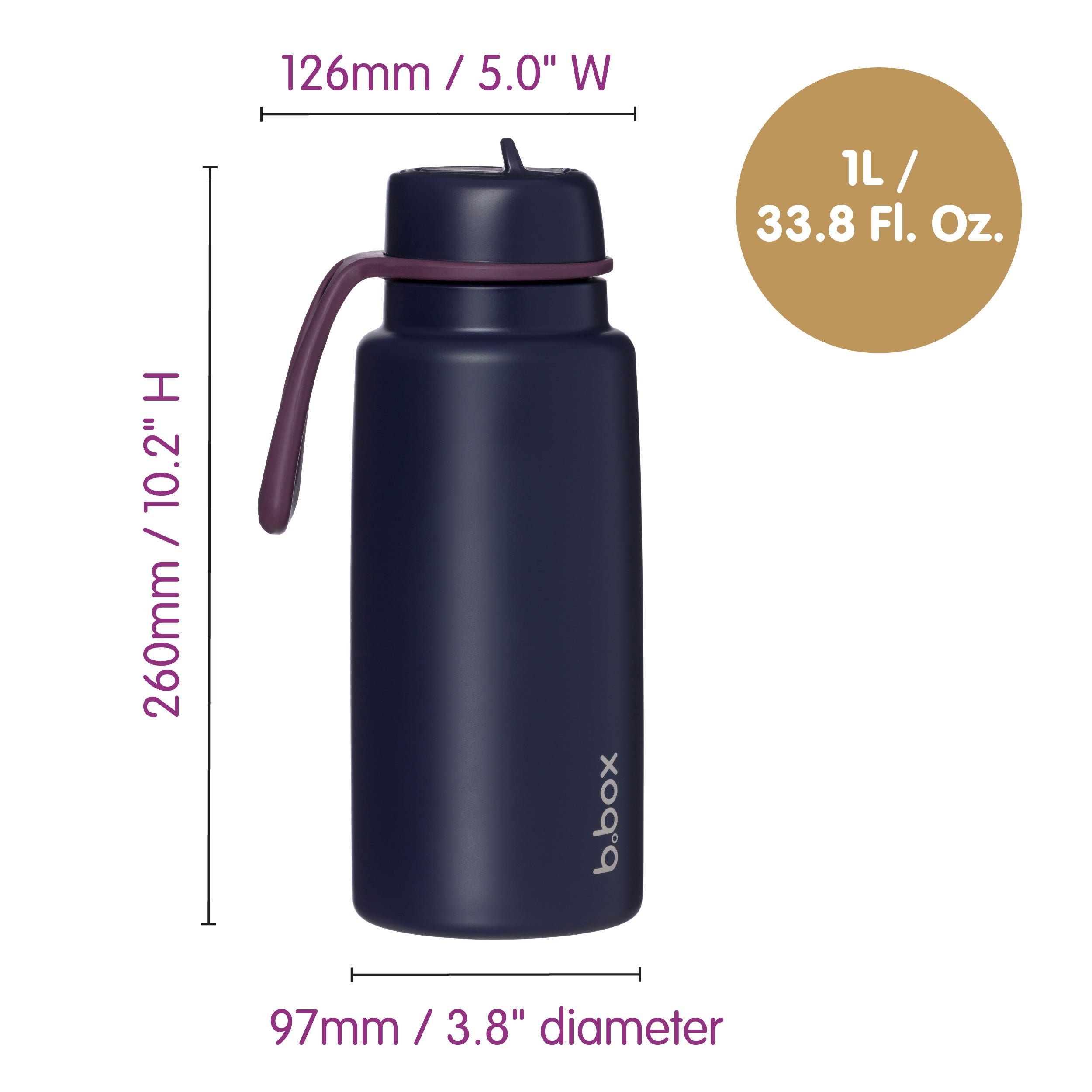 b-box-harry-potter-flip-top-trinkflasche-1l-isoliert-strohhalm image 6