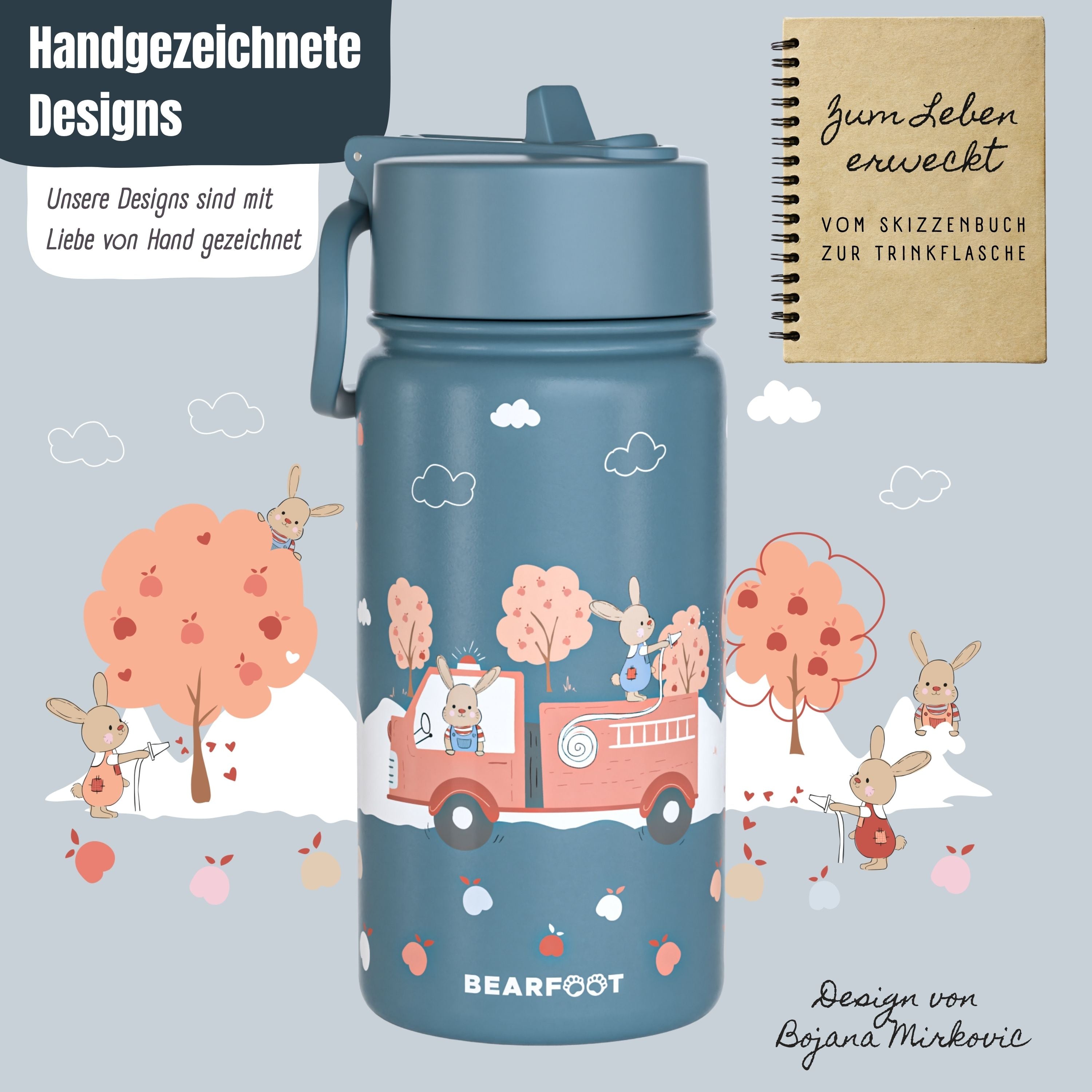 bearfoot-isolierflaschen-thermo-400ml-feuerwehr-edelstahl image 3