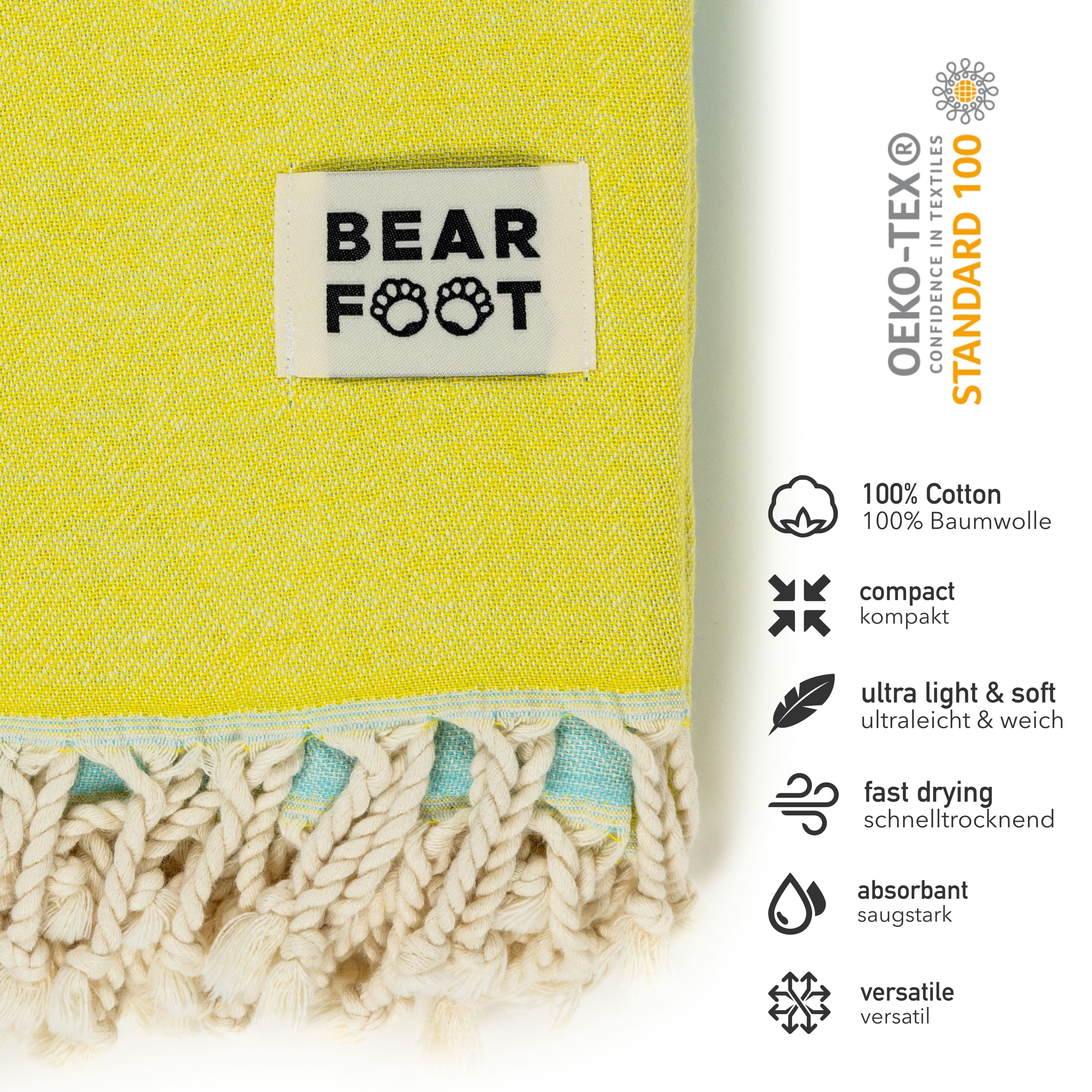 bearfoot-strandtuch-lemon-blue-badetuch-100-baumwolle-leicht image 2