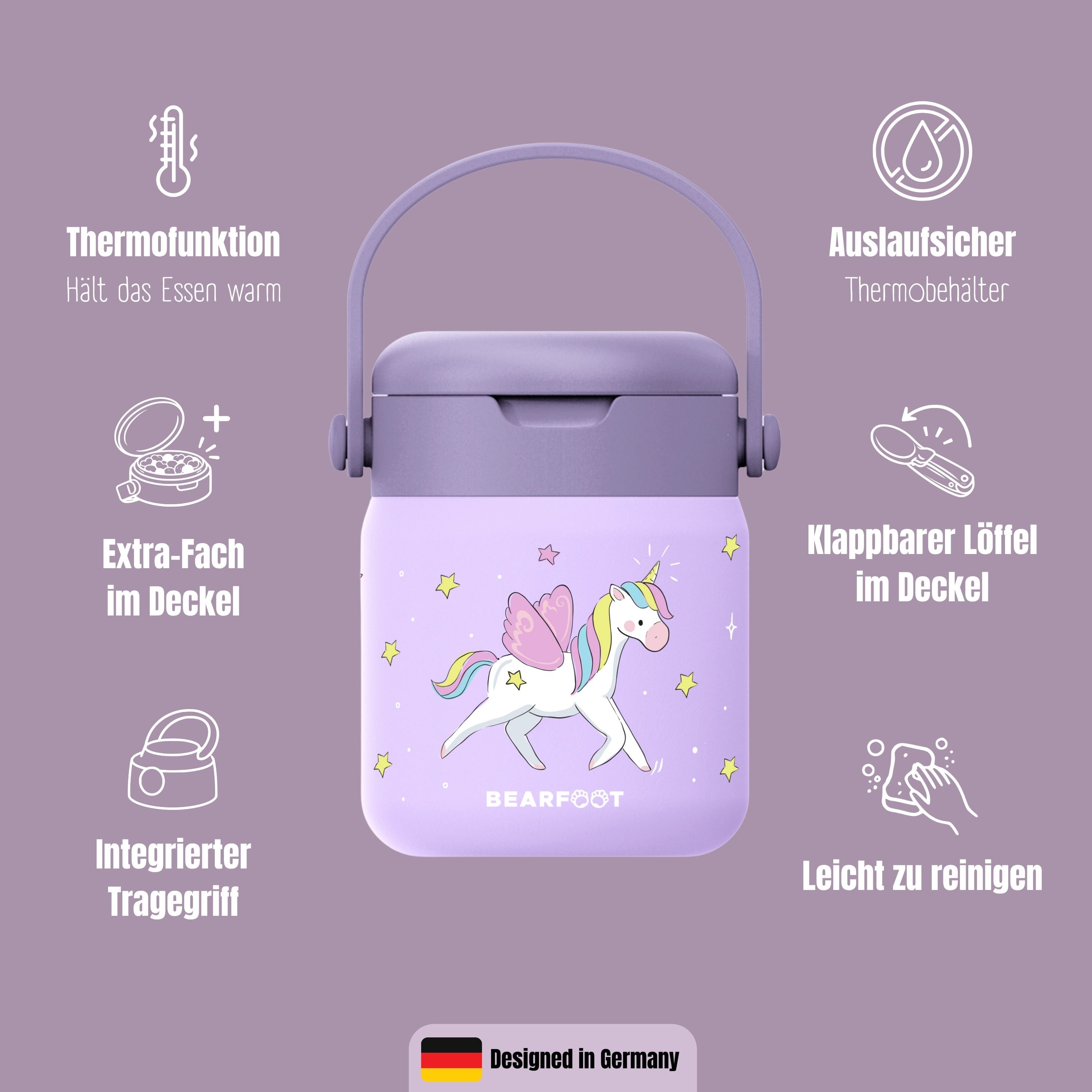 bearfoot-thermobeh-lter-kinder-edelstahl-einhorn-lila-500ml image 7