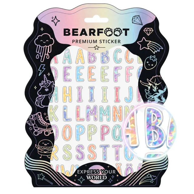 bearfoot-premium-sticker-aufkleber-din-a5-buchstaben-holografisch image 1