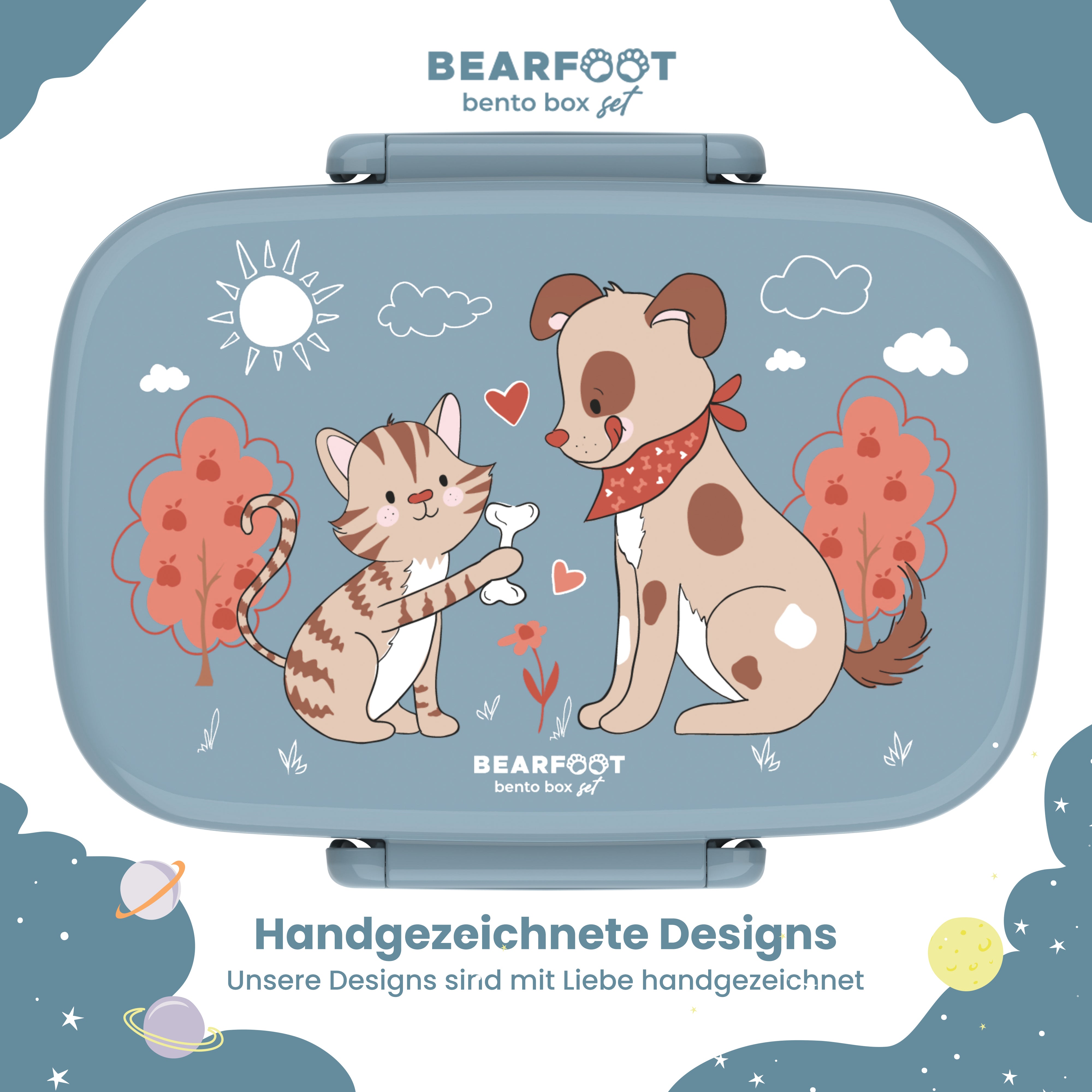 bearfoot-brotdose-kinder-hund-katze-blau-bento-mit-f-chern image 2