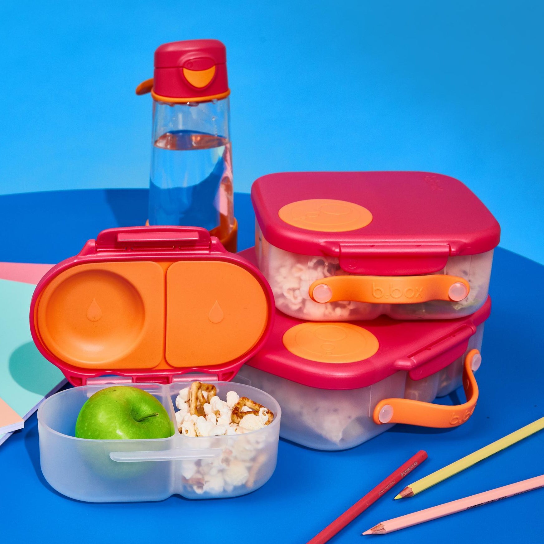 b-box-lunchbox-lunch-time-3er-set-strawberry-shake-brotdose-auslaufsicher image 2