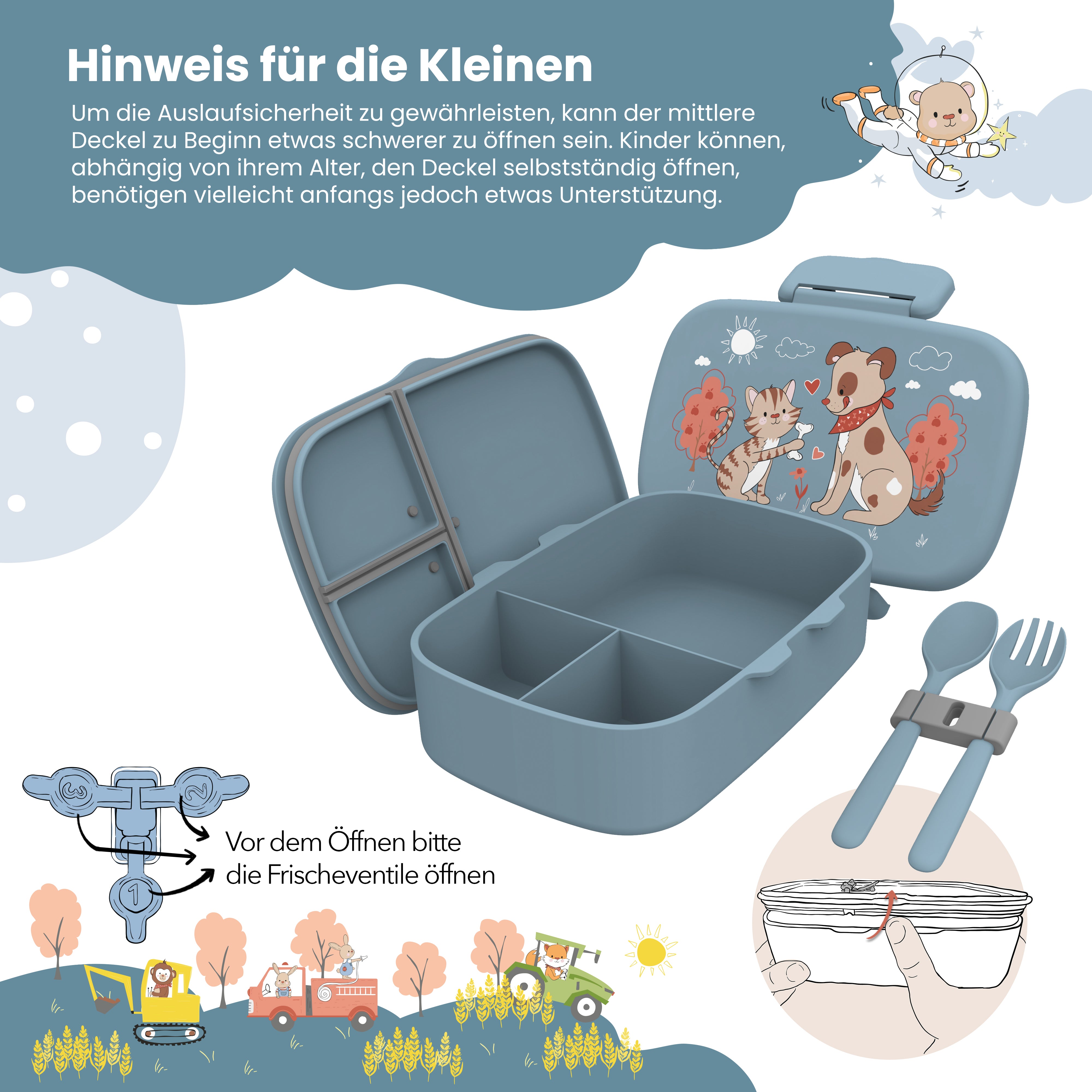 bearfoot-brotdose-kinder-hund-katze-blau-bento-mit-f-chern image 4