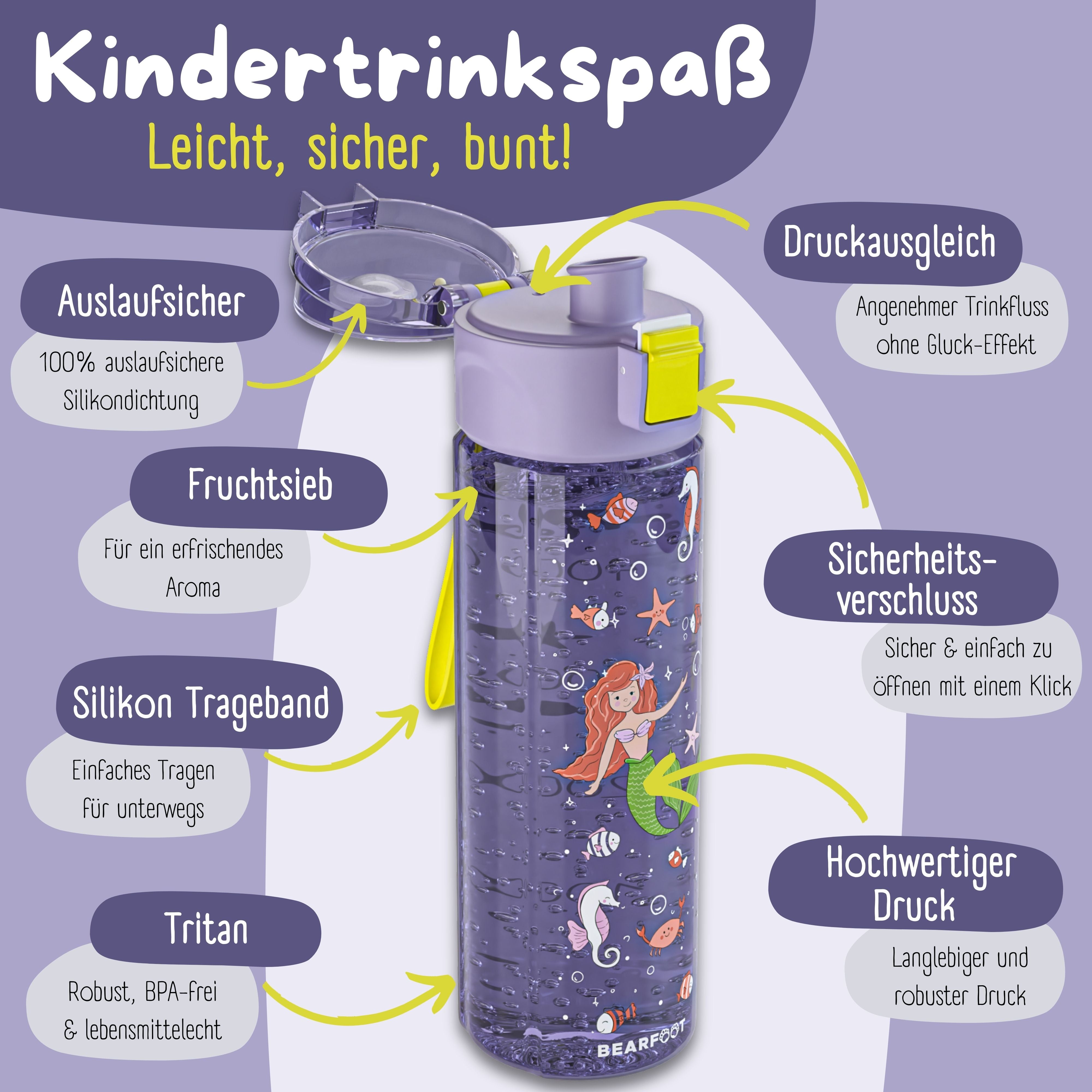 bearfoot-trinkflasche-meerjungfrau-lila-kinder-500ml-tritan image 6