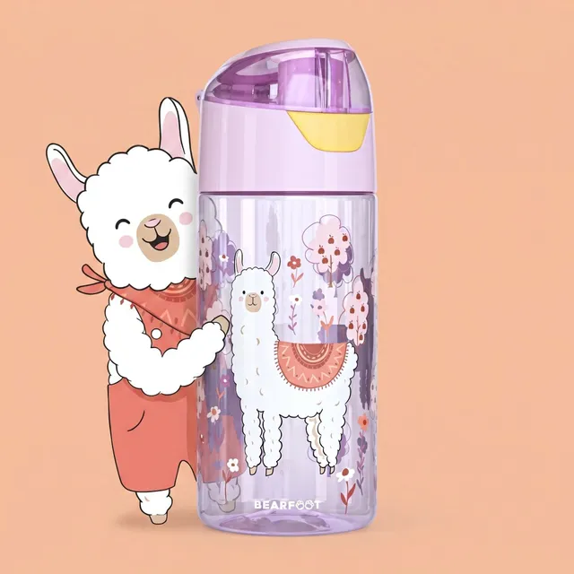 bearfoot-trinkflasche-lama-kinder-450ml-tritan-auslaufsicher image 1