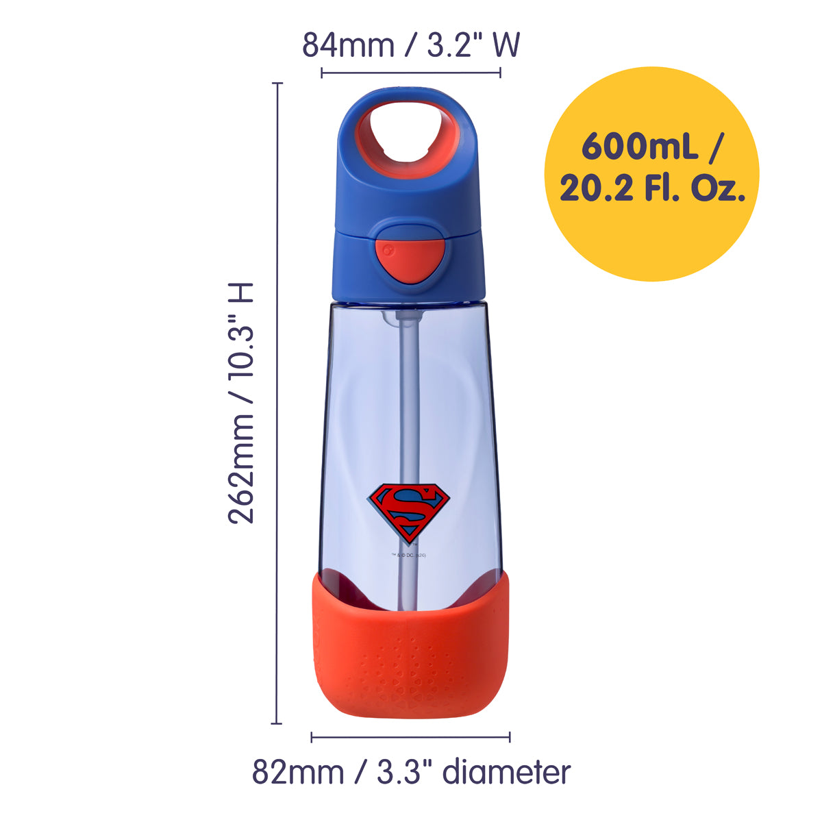 b-box-tritan-trinkflasche-600-ml-superman-auslaufsicher image 7