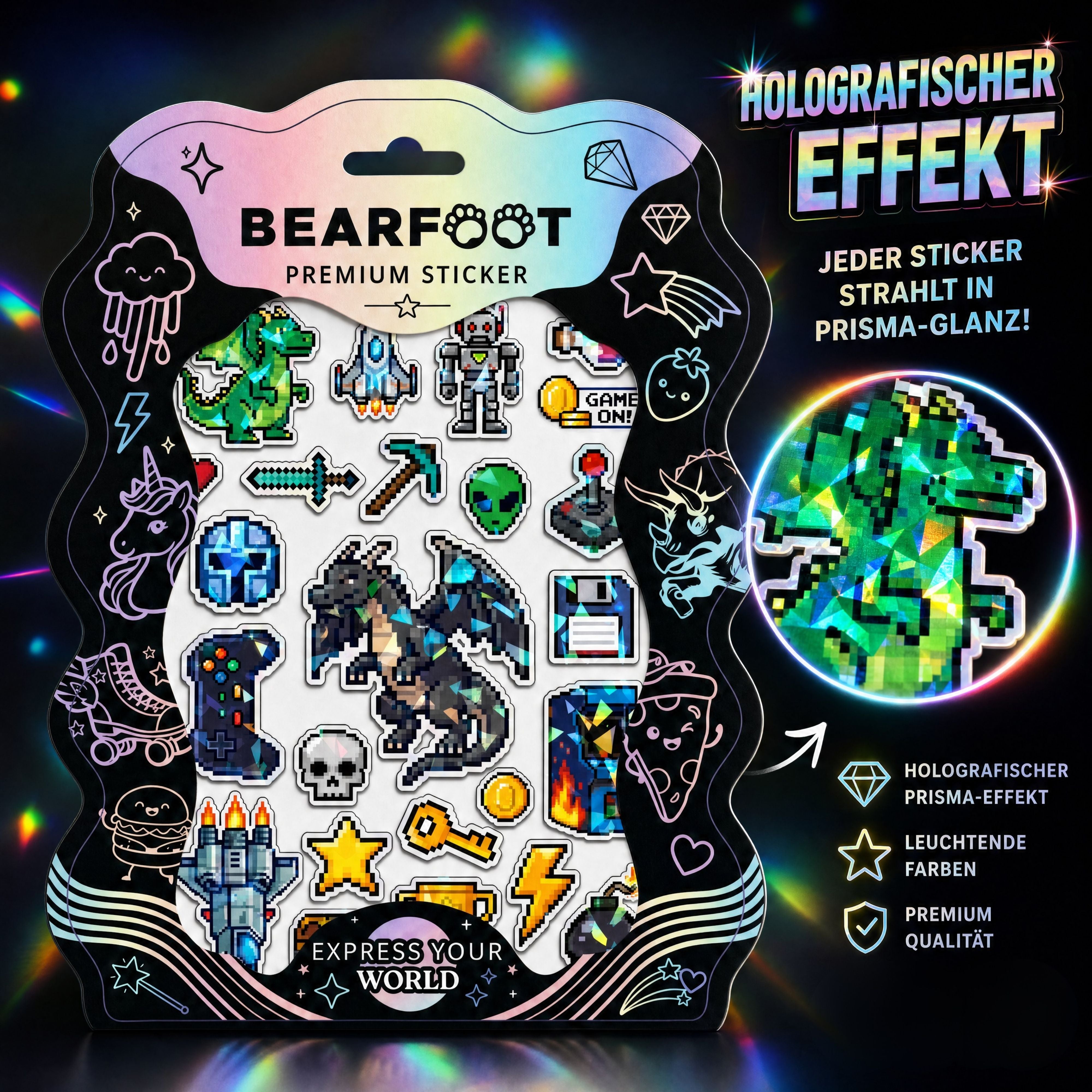 bearfoot-accessoires-premium-sticker-holo-din-a5-game image 2
