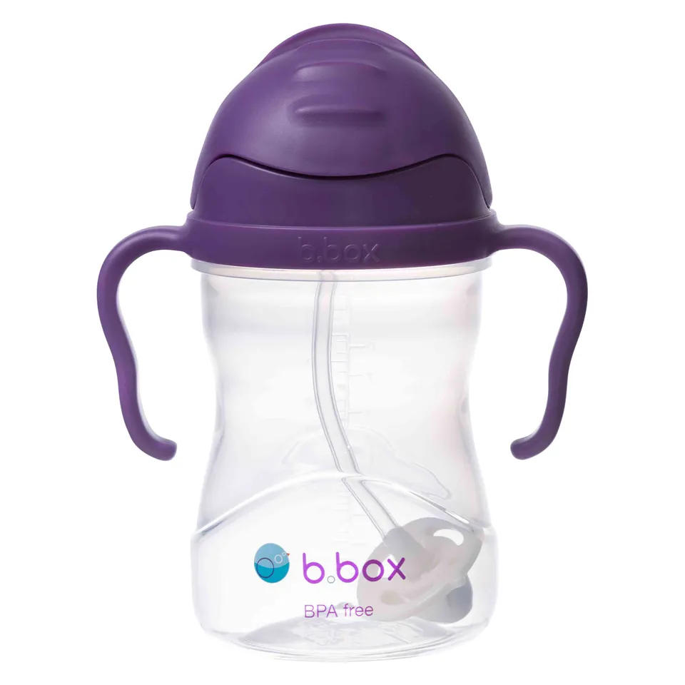 b-box-sippy-cup-trinkbecher-grape-lila-240-ml-strohhalm image 1