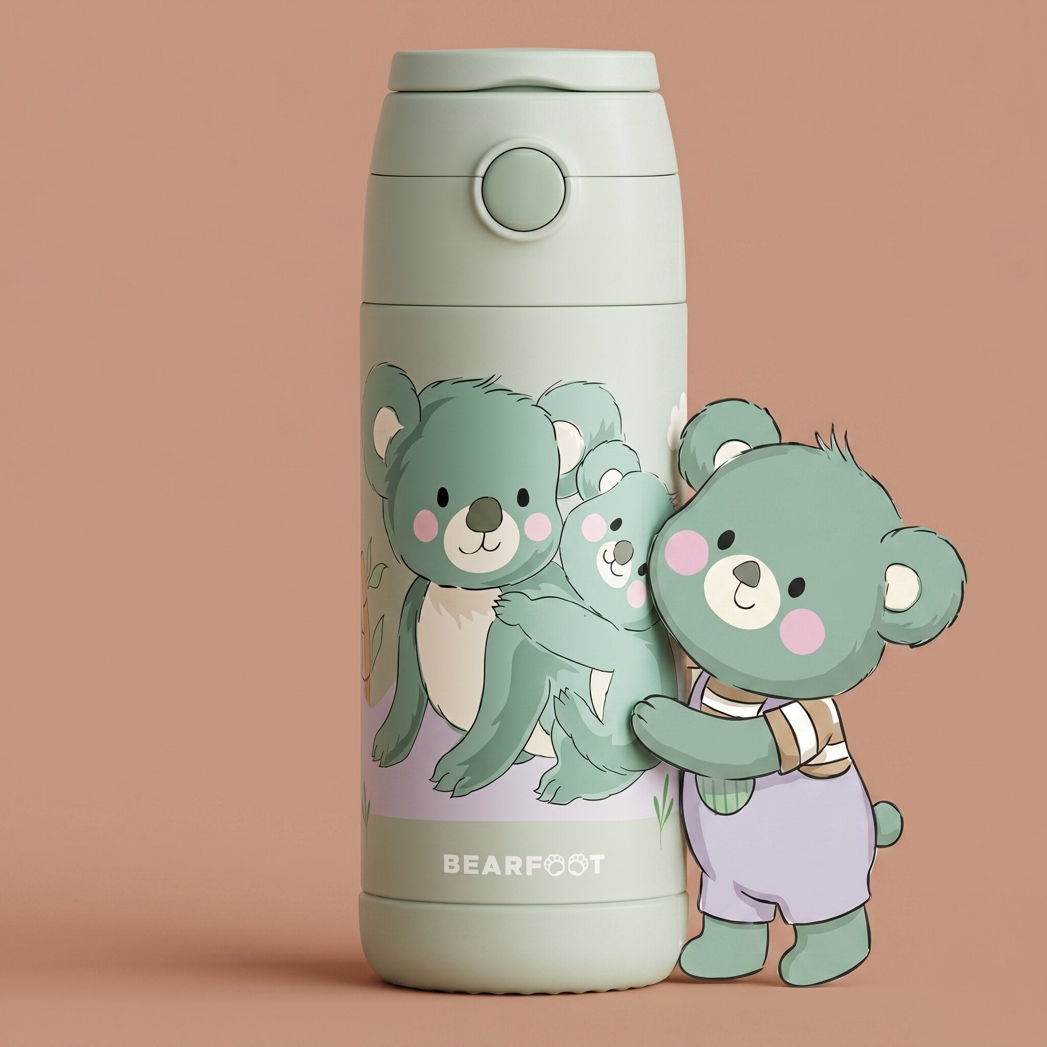 bearfoot-thermo-trinkflasche-kinder-koala-gr-n-350ml image 1