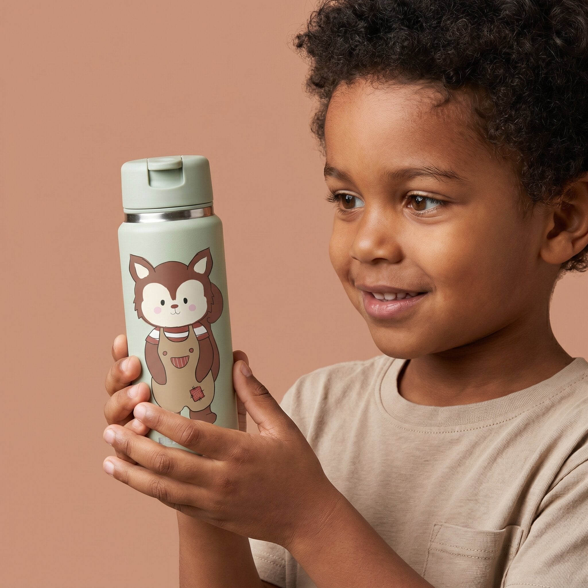 bearfoot-tiny-isolierflasche-kinder-edelstahl-eichh-rnchen-200ml image 2