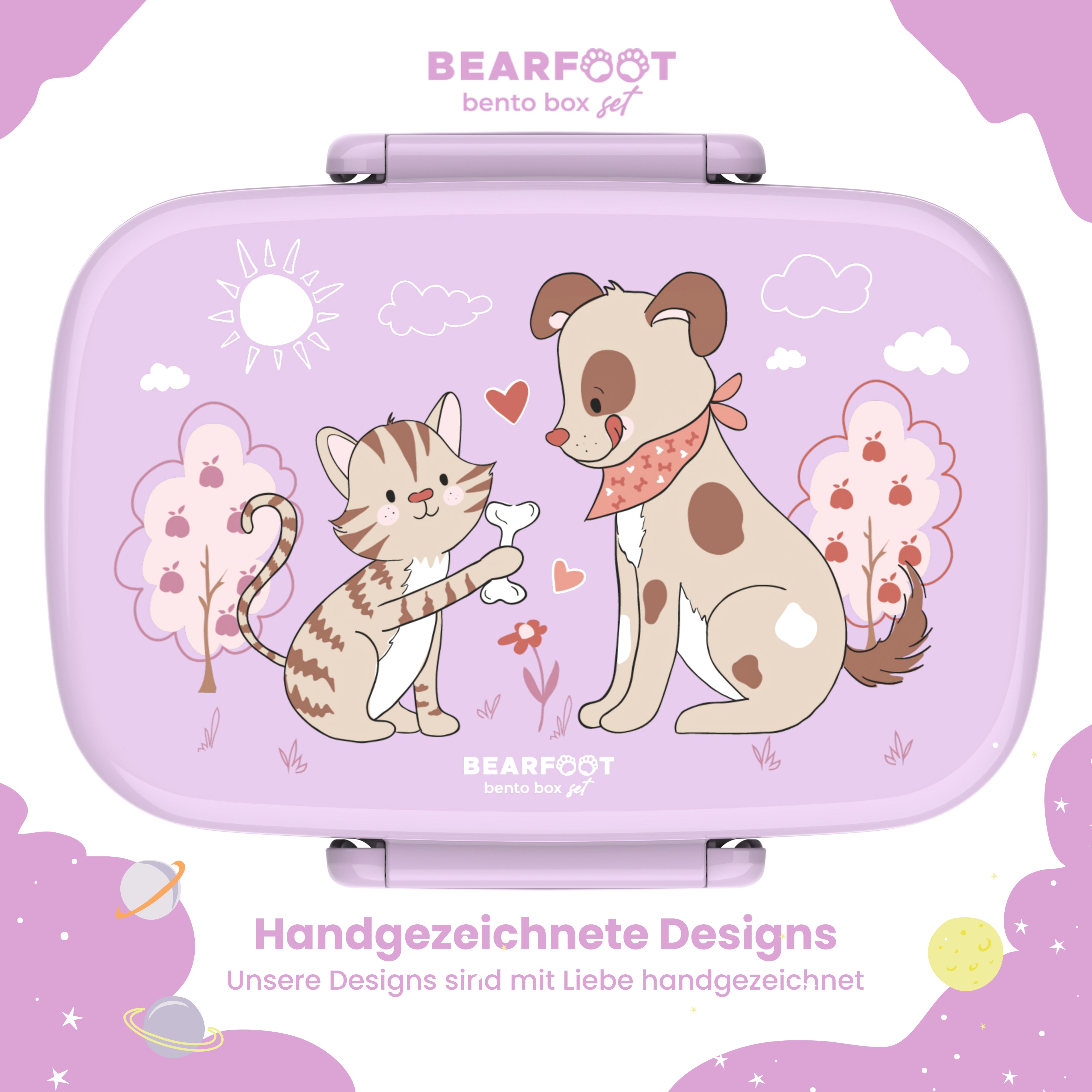 bearfoot-brotdose-hund-katze-lunchbox-lila-auslaufsicher image 2