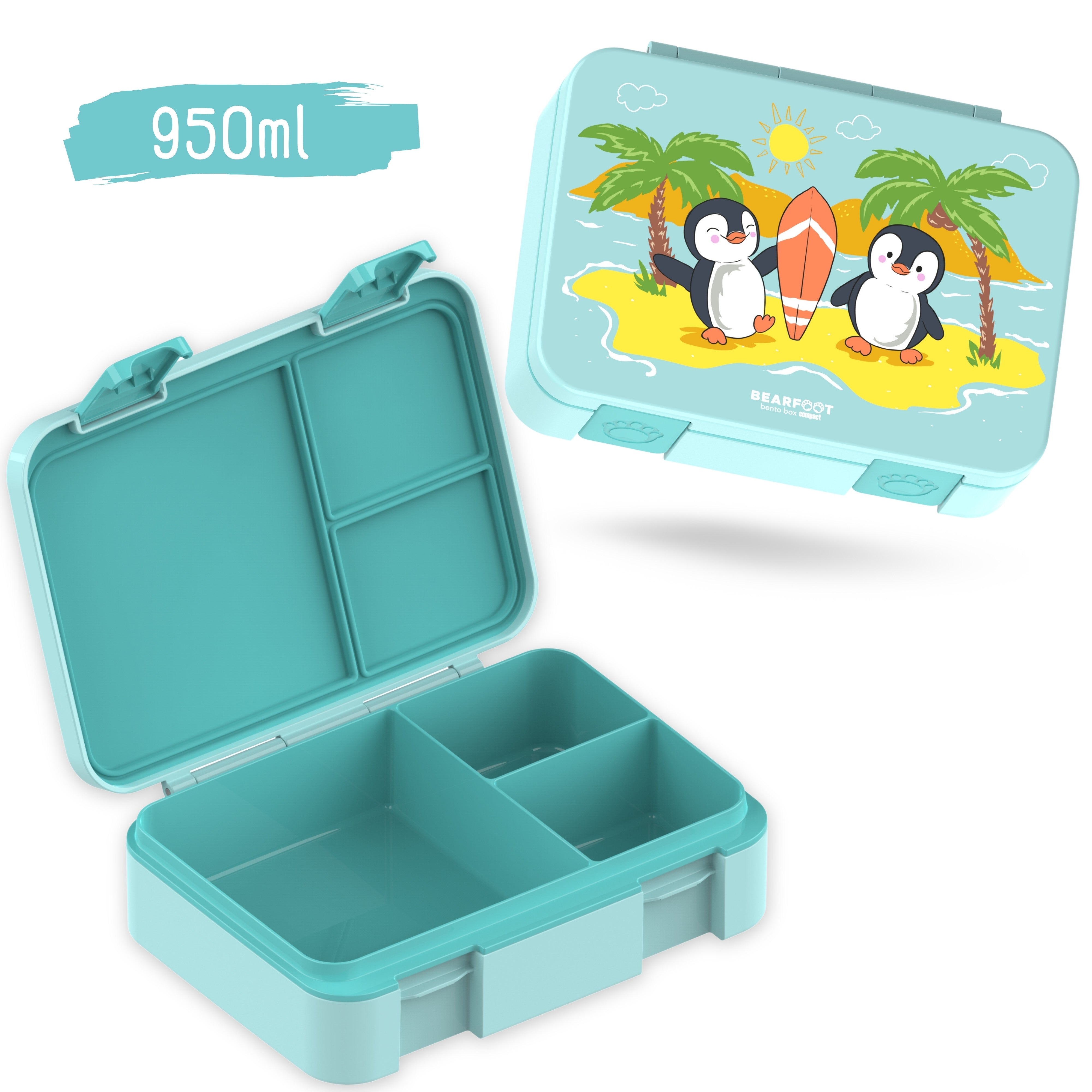 bearfoot-bento-box-compact-brotdose-pinguin-950ml-auslaufsicher image 2