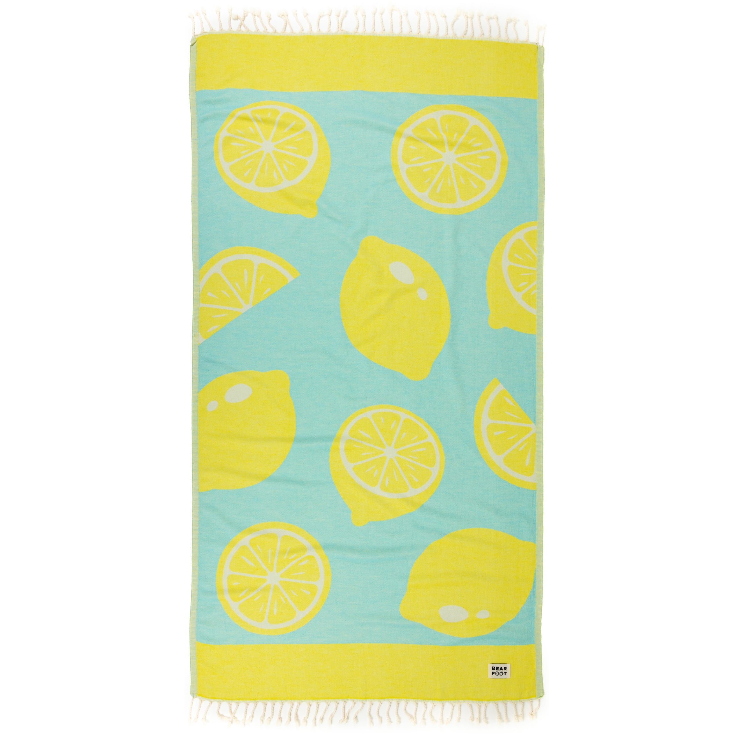 bearfoot-strandtuch-lemon-blue-badetuch-100-baumwolle-leicht image 1