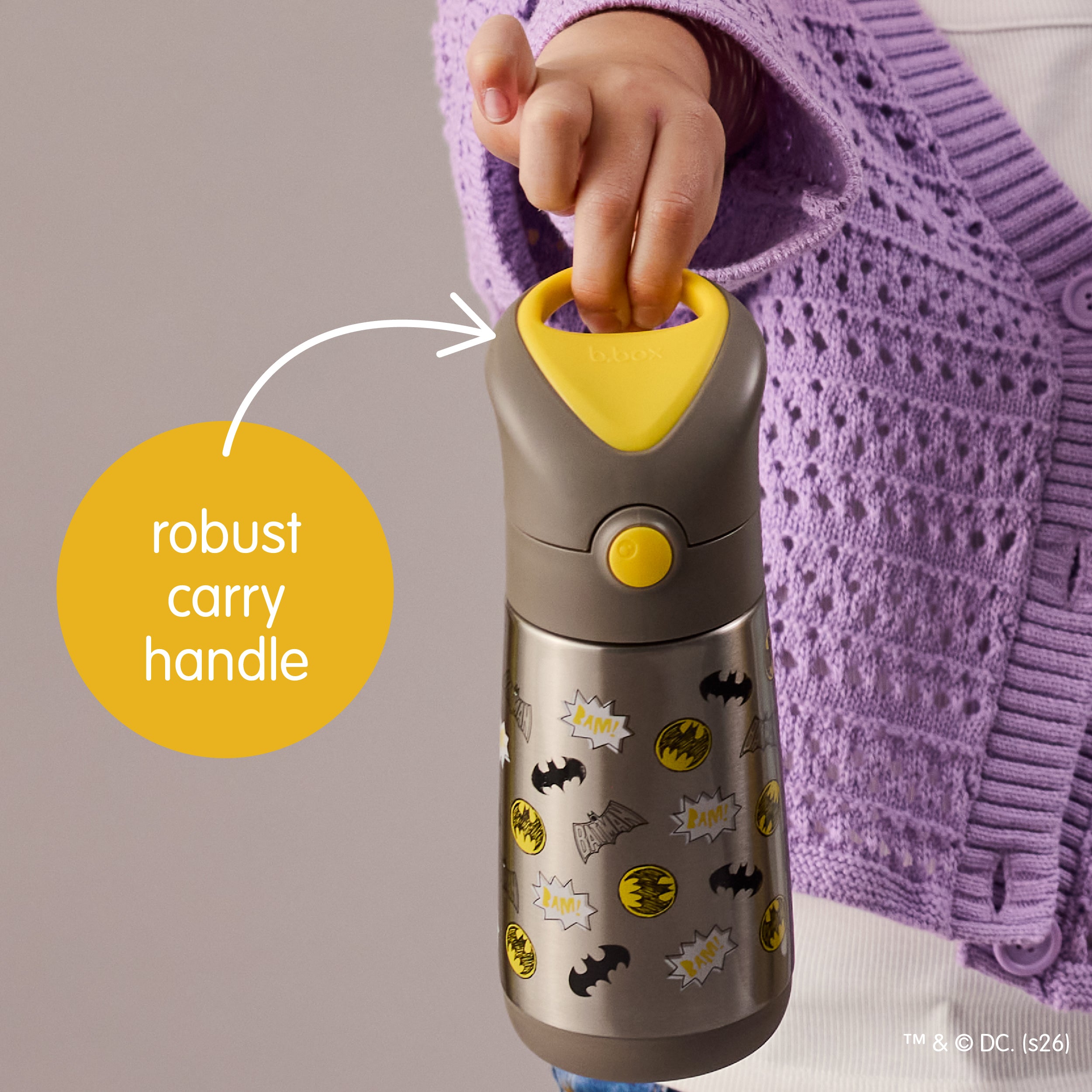 b-box-batman-isolierflasche-350-ml-kinder-trinkflasche image 5