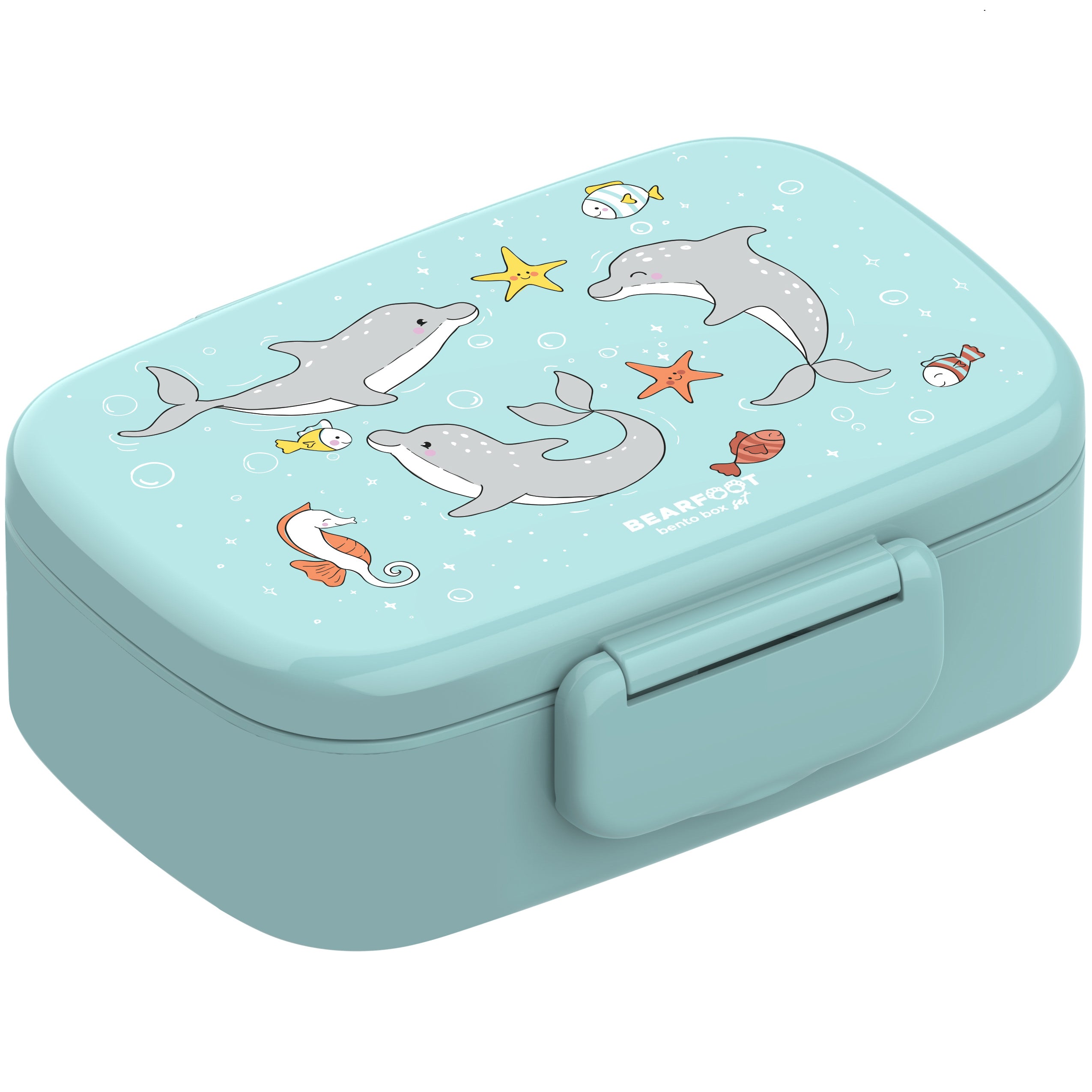 bearfoot-brotdose-delfin-t-rkis-bento-box-mit-f-chern image 1