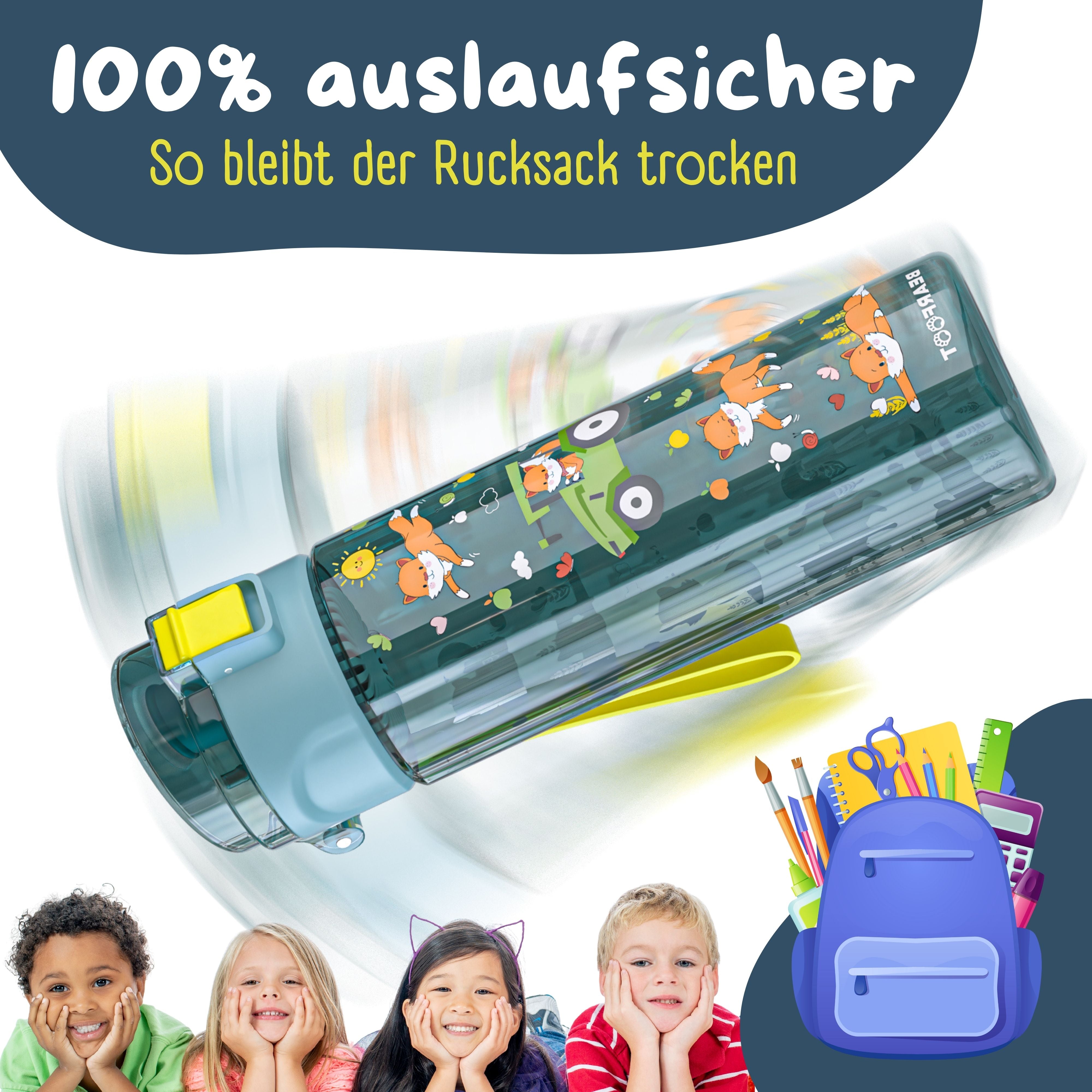 bearfoot-trinkflaschen-500ml-trinkflasche-traktor-blau-bpa-frei image 7