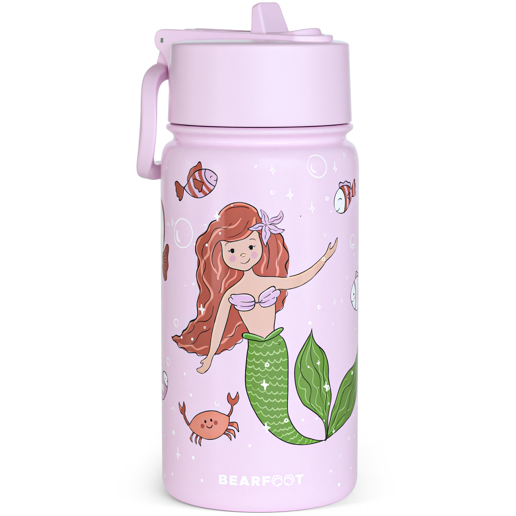 bearfoot-thermo-trinkflasche-edelstahl-meerjungfrau-lila-400ml image 2
