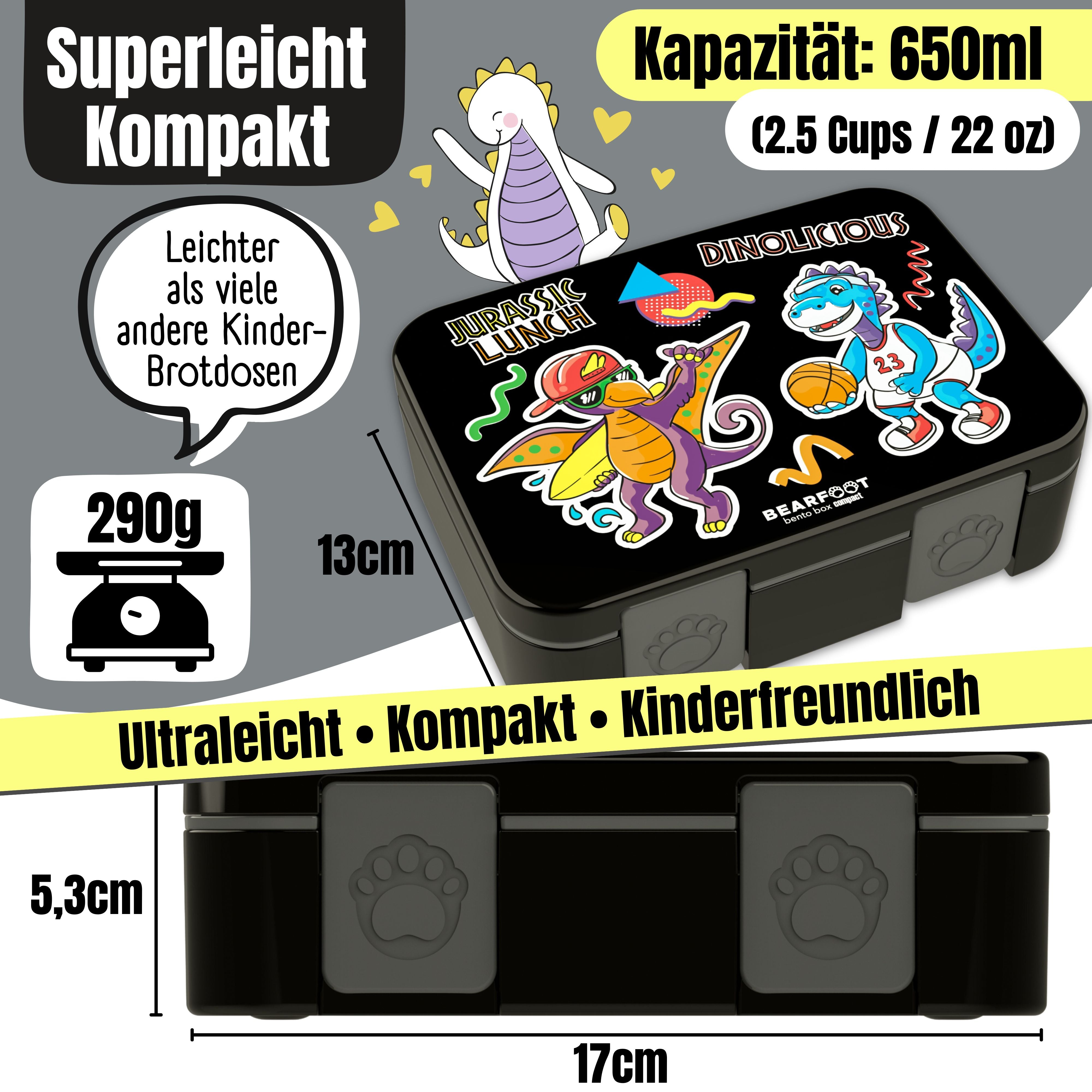 bearfoot-brotdose-dinos-lunchbox-schwarz-650-ml-auslaufsicher image 6