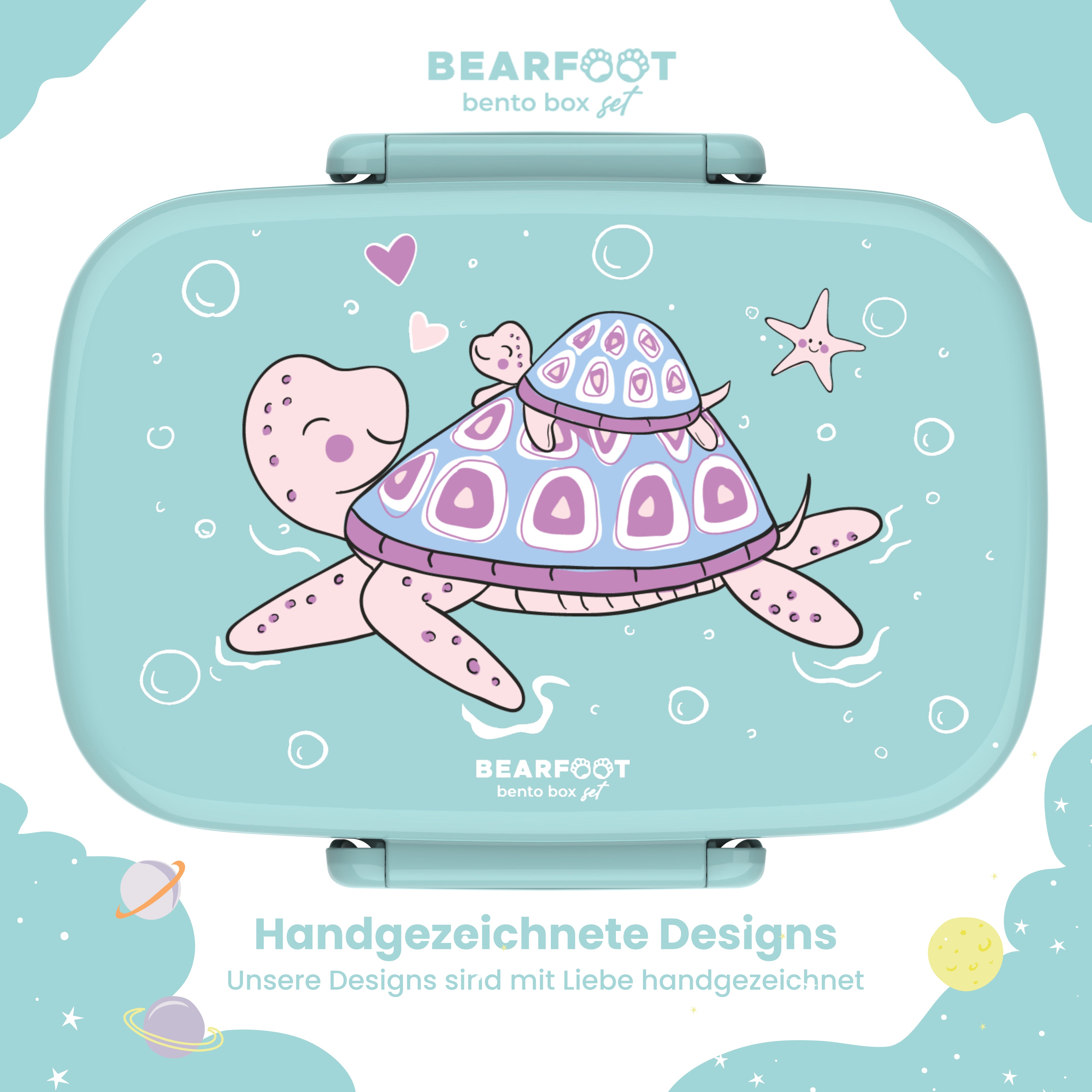 bearfoot-brotdosen-schildkr-te-brotdose-t-rkis-mit-f-chern image 2