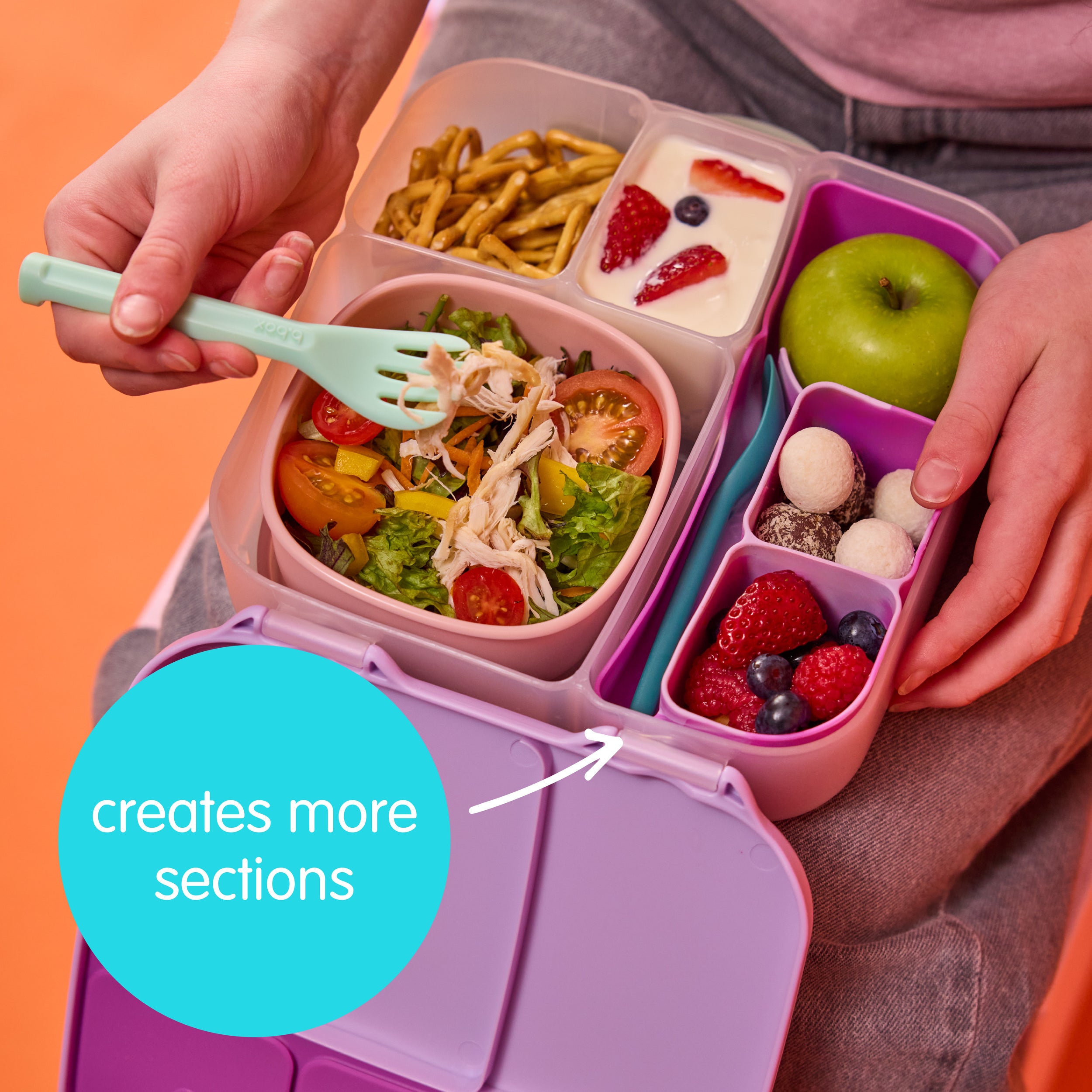 b-box-bento-tray-lunchbox-einsatz-silikon-cosmic-apfelfach image 2