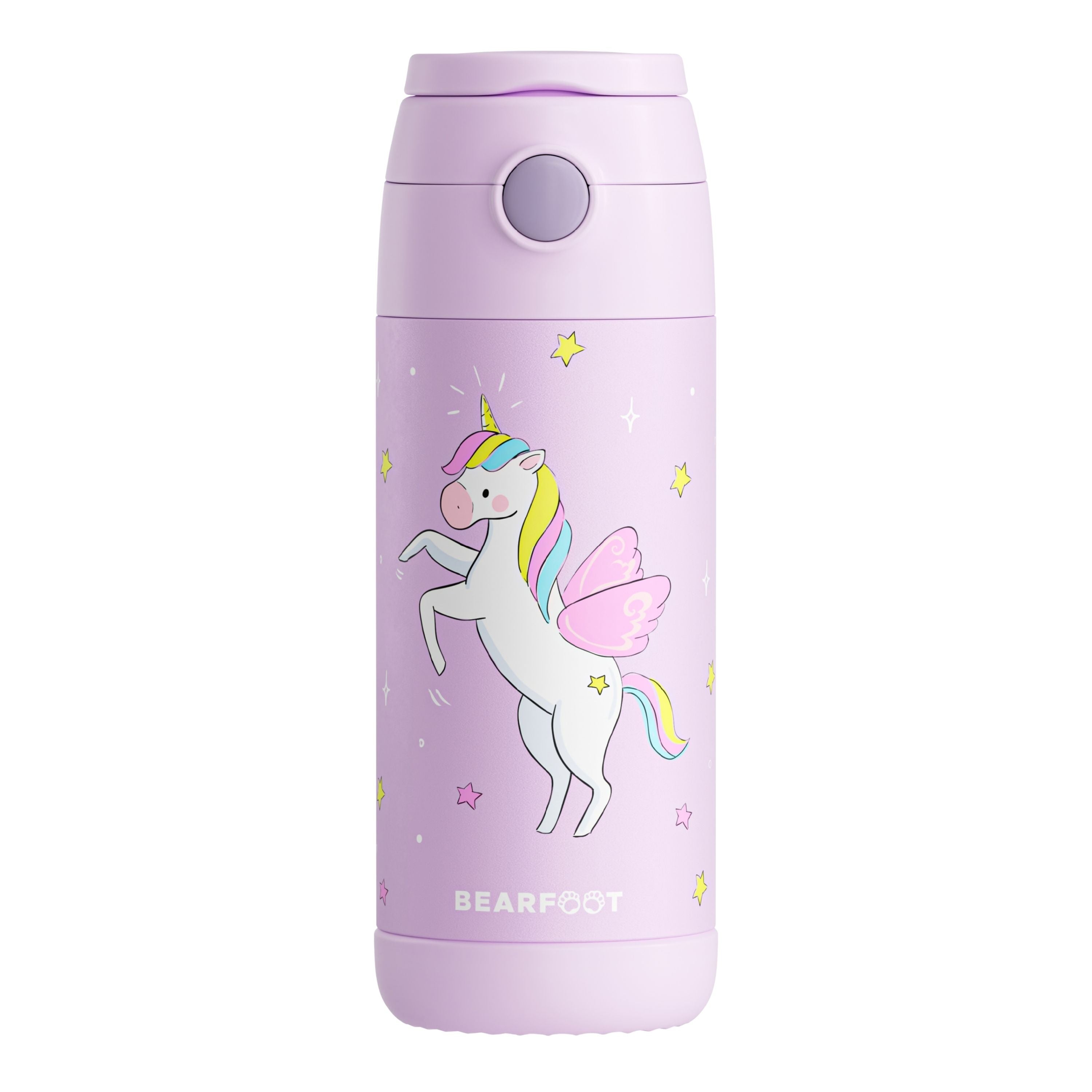 bearfoot-einhorn-lila-thermo-kinder-trinkflasche-edelstahl-350-ml image 3