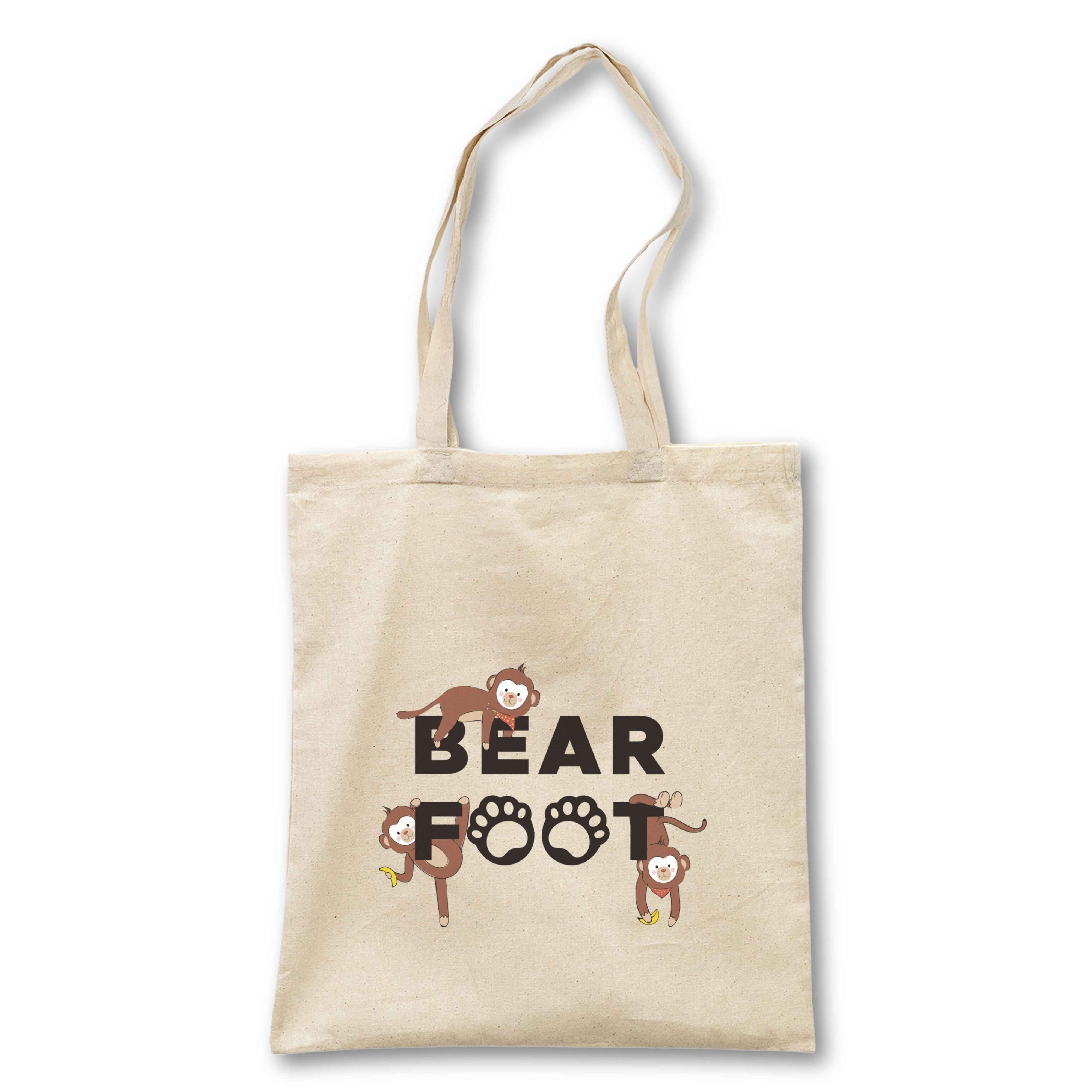 bearfoot-jutebeutel-stoffbeutel-affen-logo-35x40cm-baumwolle image 2