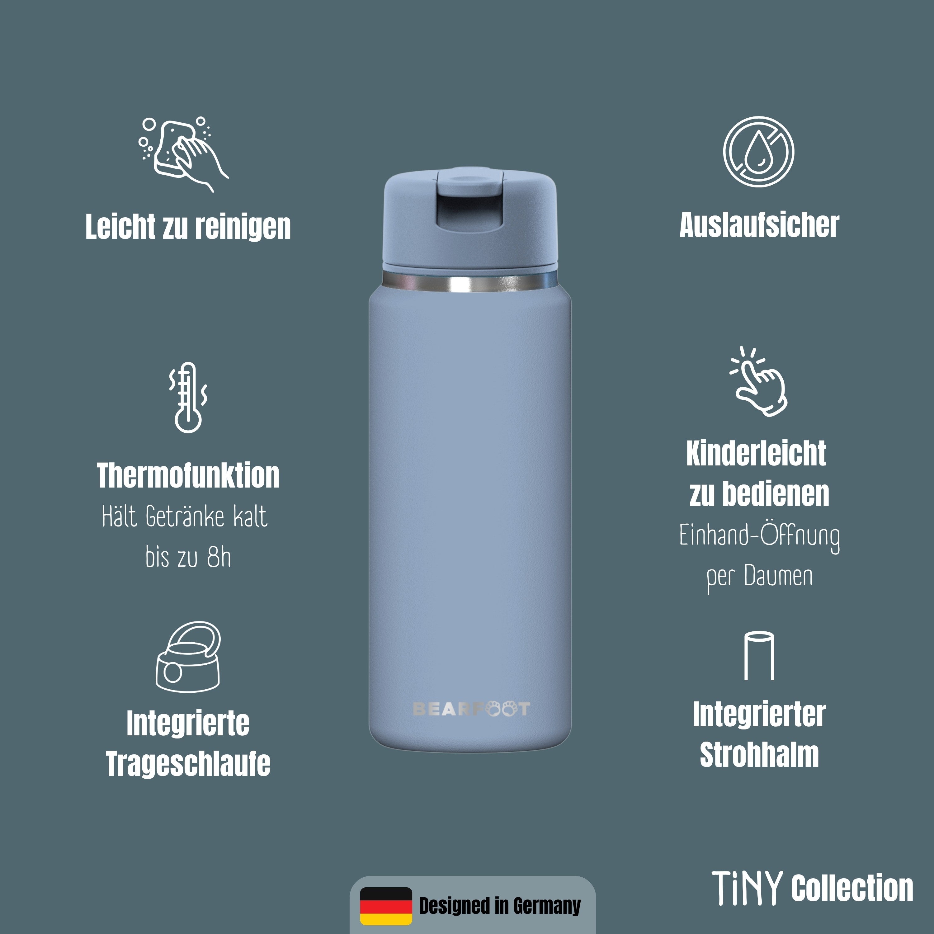bearfoot-tiny-thermo-trinkflasche-edelstahl-blau-200ml-strohhalm image 6