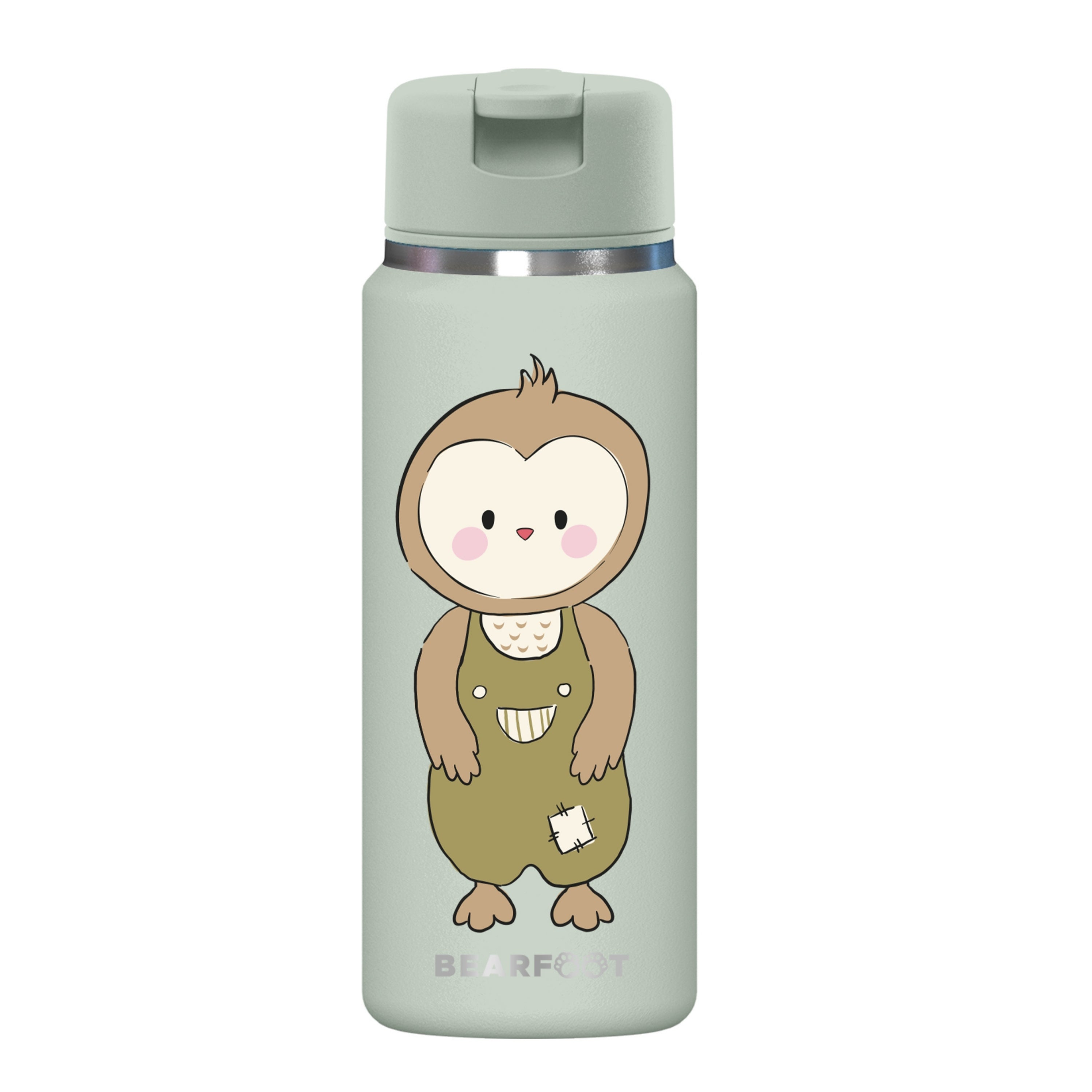 bearfoot-tiny-thermo-kinder-trinkflasche-edelstahl-eule-200ml-strohhalm image 3