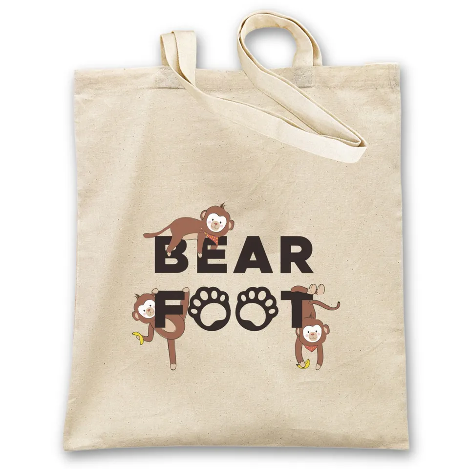 bearfoot-jutebeutel-stoffbeutel-affen-logo-35x40cm-baumwolle image 1