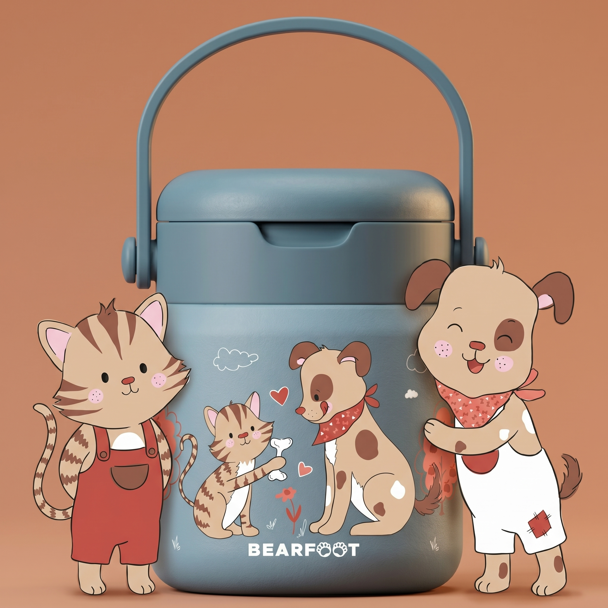 bearfoot-thermobeh-lter-500ml-hund-katze-blau-edelstahl image 1