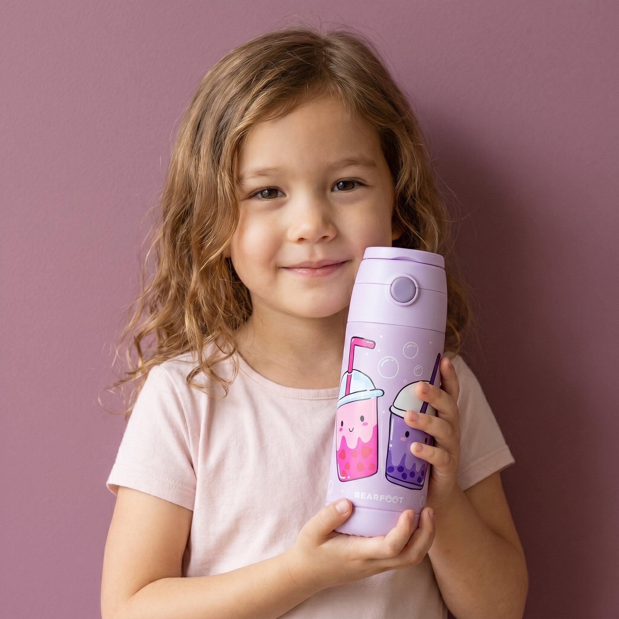 bearfoot-bubbletea-isolierflasche-350-ml-lila-edelstahl image 2