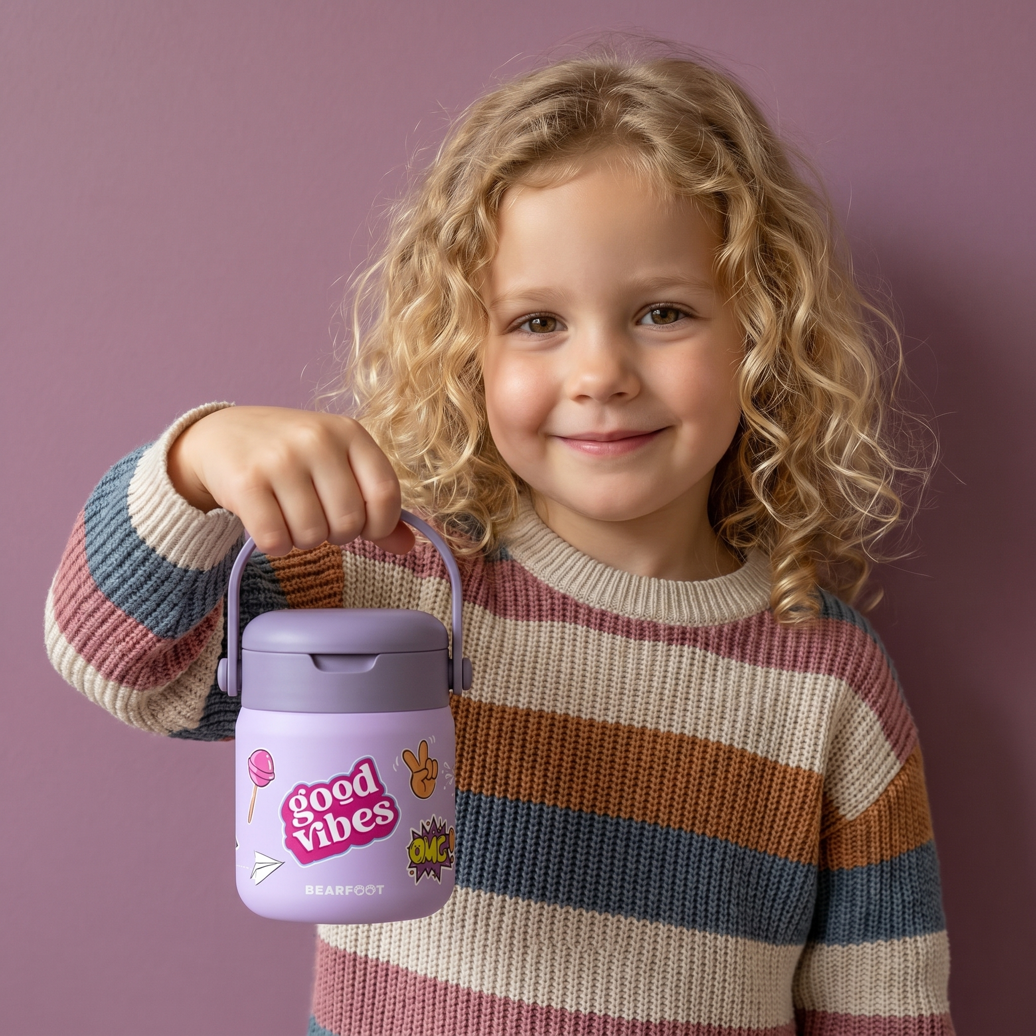 bearfoot-thermobeh-lter-kinder-edelstahl-sticker-lila-500ml image 2