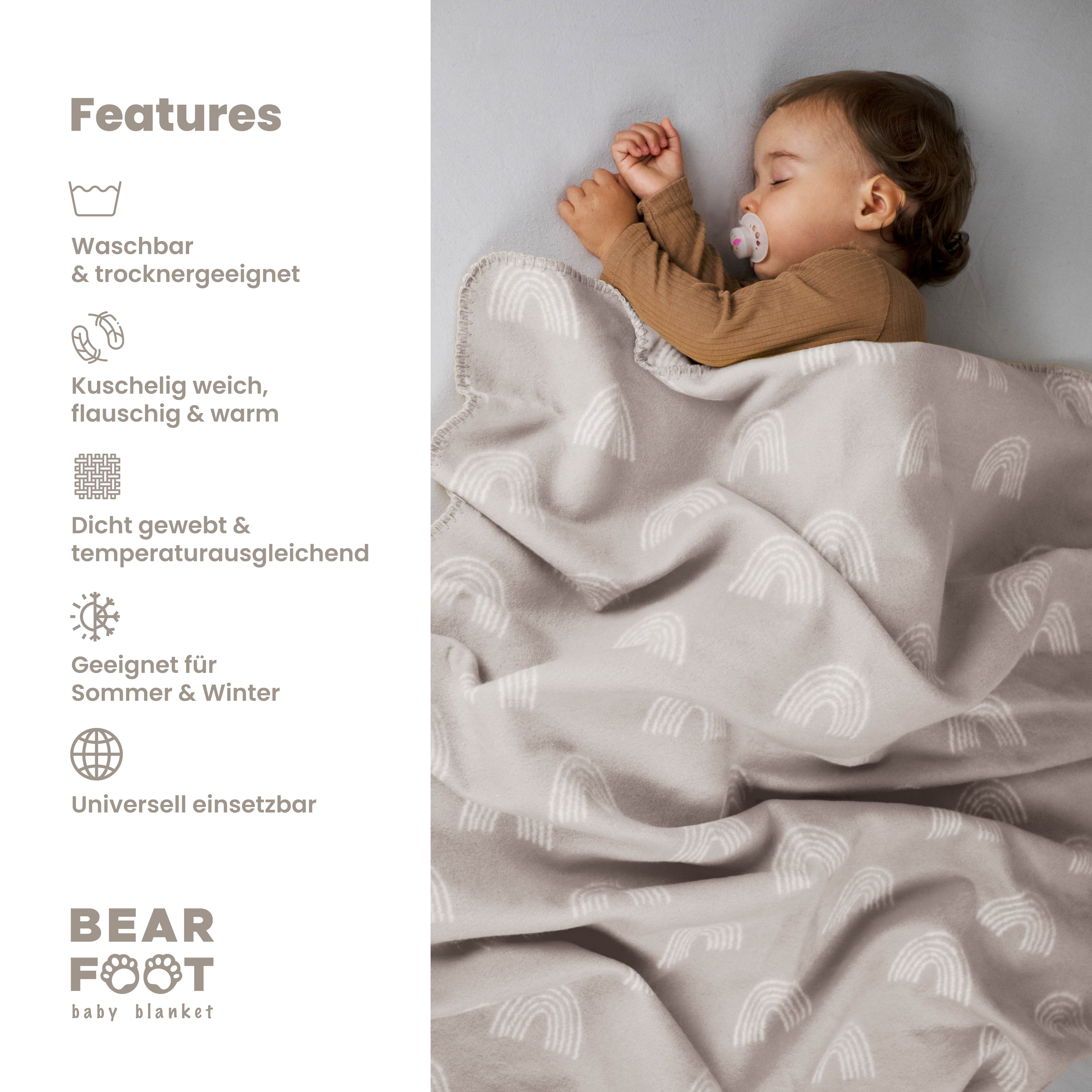 bearfoot-regenbogen-braun-babydecke-bio-baumwolle-100x75-cm image 3