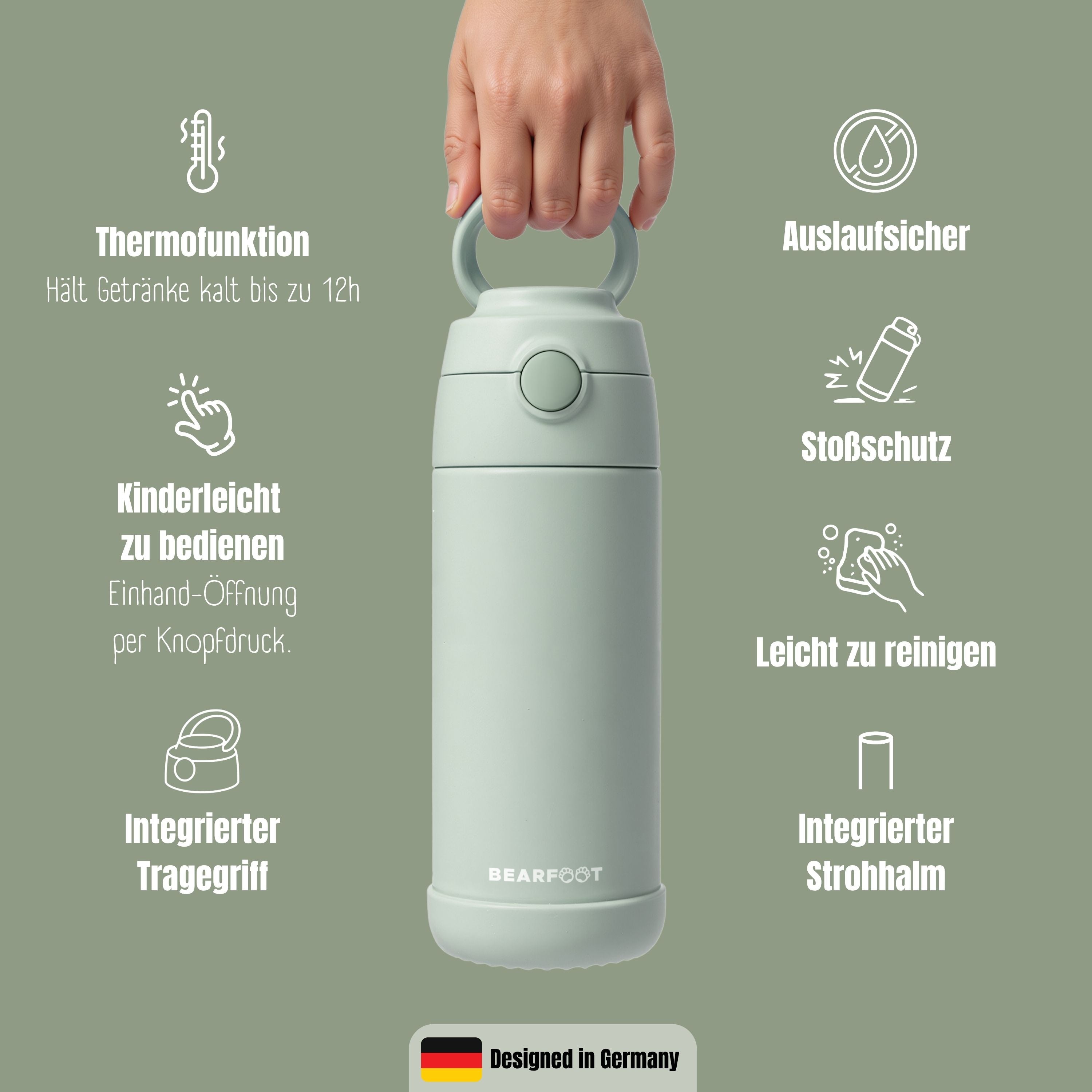 bearfoot-isolierflasche-thermo-trinkflasche-gr-n-350ml-edelstahl image 6