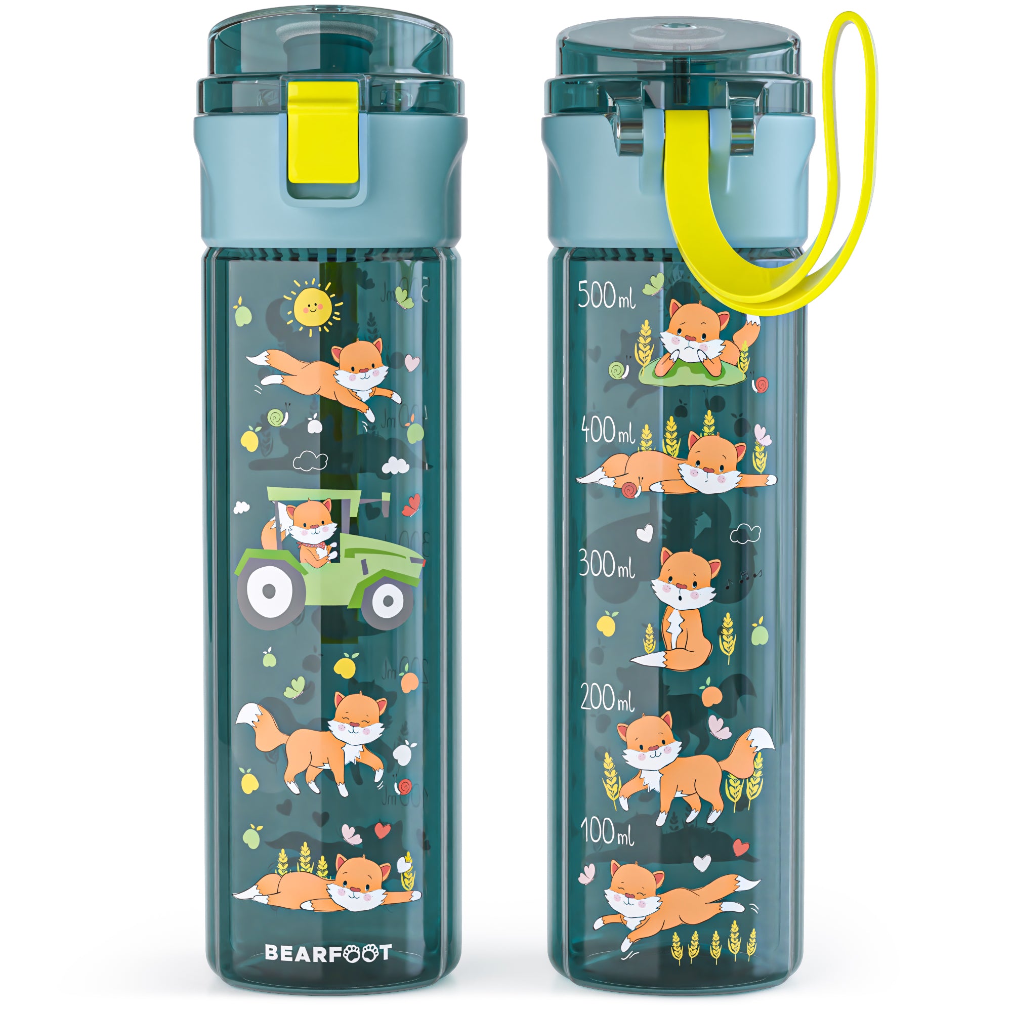 bearfoot-trinkflaschen-500ml-trinkflasche-traktor-blau-bpa-frei image 3