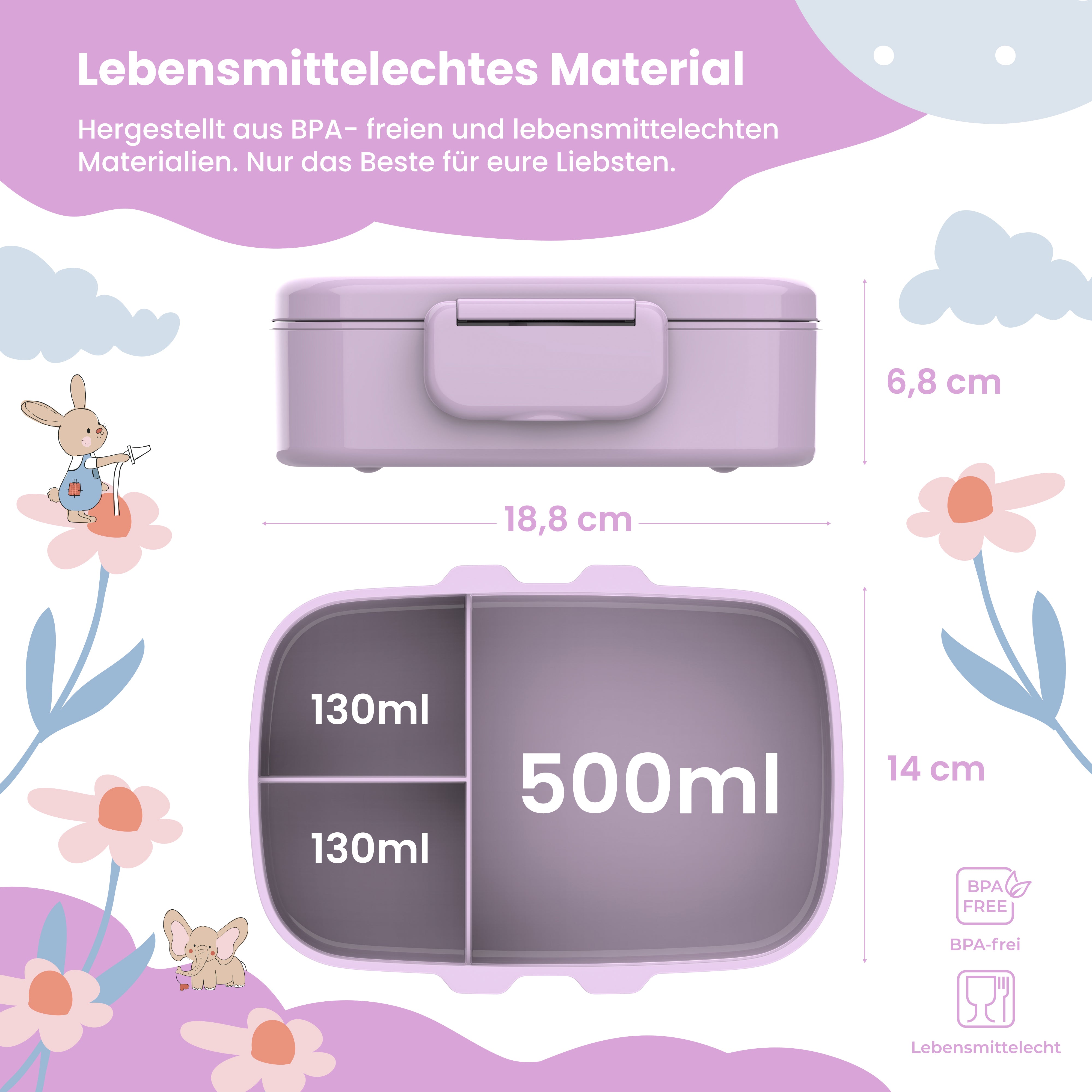 bearfoot-brotdose-kinder-einhorn-lila-bento-lunchbox-mit-f-chern image 3