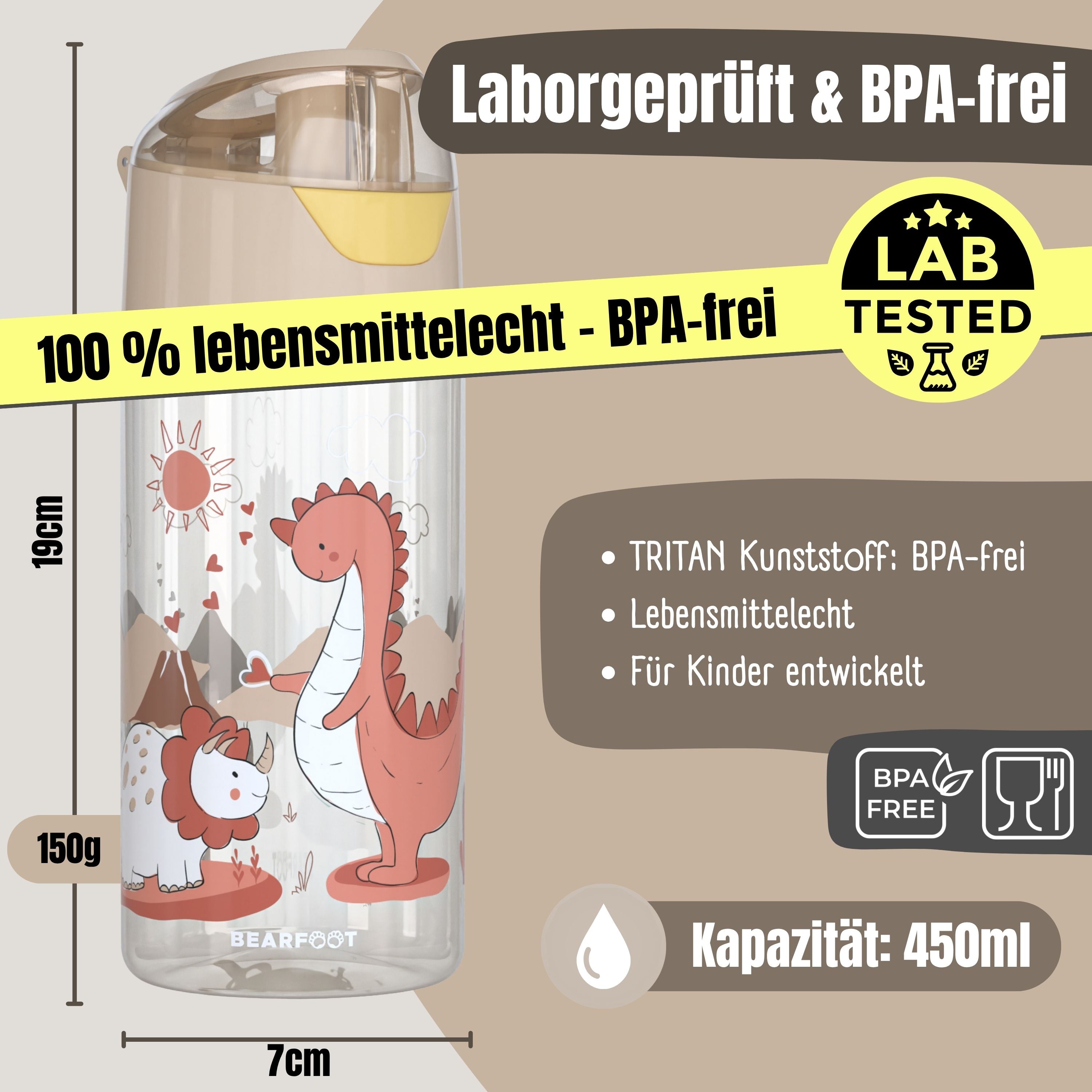 bearfoot-trinkflasche-kinder-dinos-450-ml-wasserflasche-tritan image 3