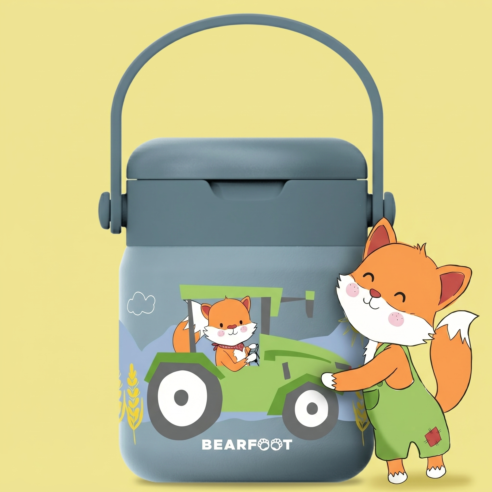 bearfoot-thermobeh-lter-kinder-edelstahl-traktor-blau-500ml image 1