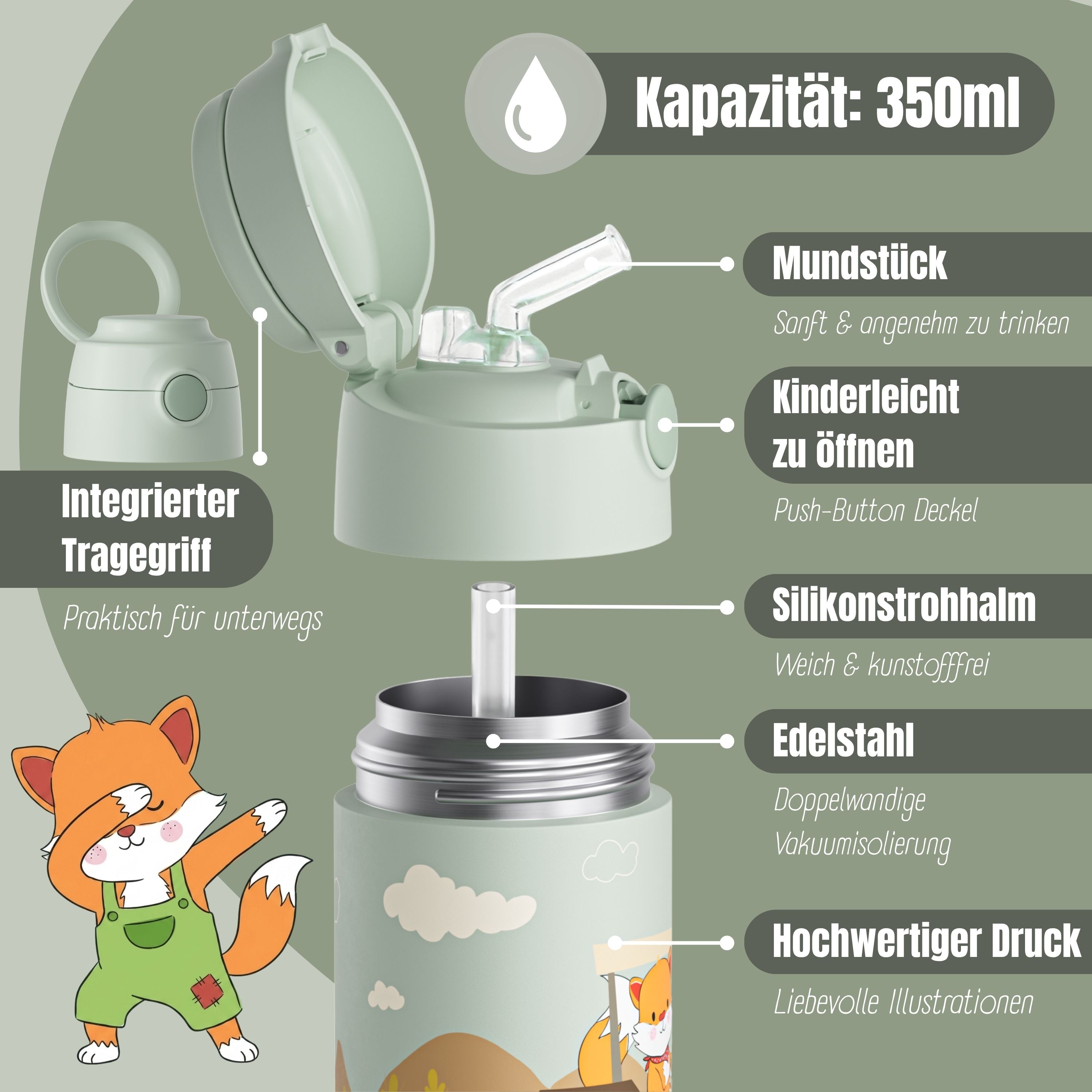 bearfoot-isolierflaschen-thermo-trinkflasche-350ml-traktor-gr-n-edelstahl image 6