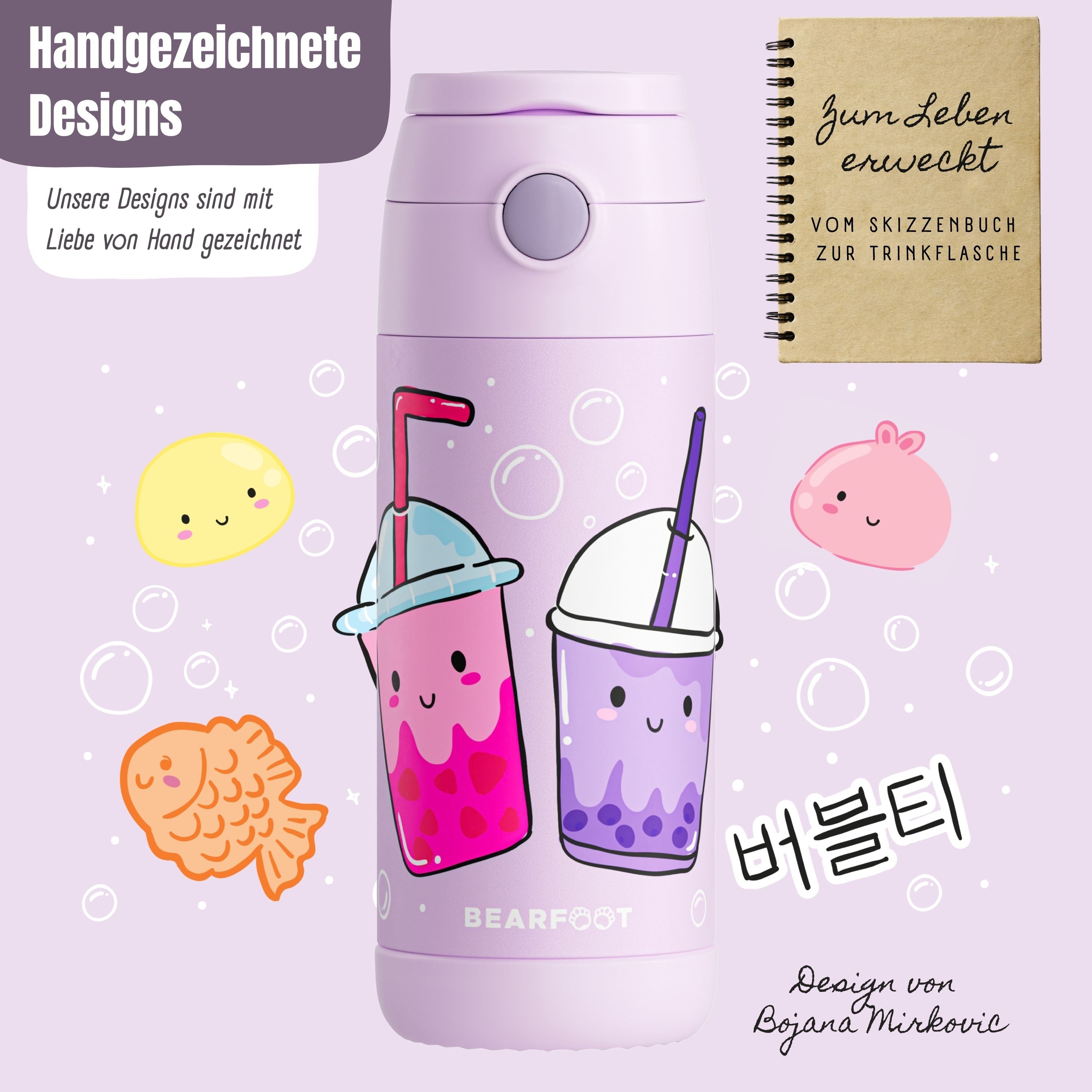 bearfoot-bubbletea-isolierflasche-350-ml-lila-edelstahl image 4