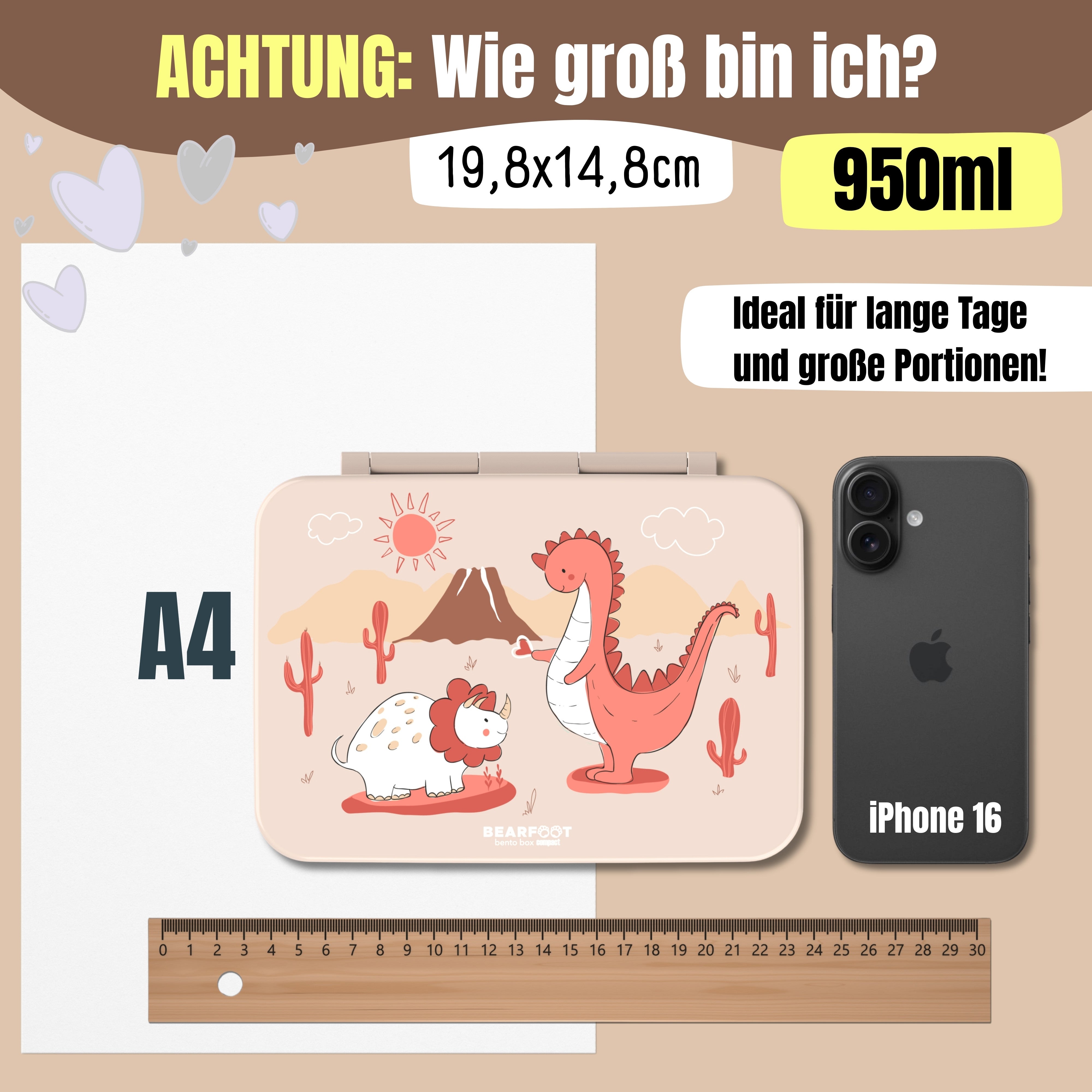 bearfoot-bento-box-compact-brotdose-dino-braun-950ml-auslaufsicher image 8